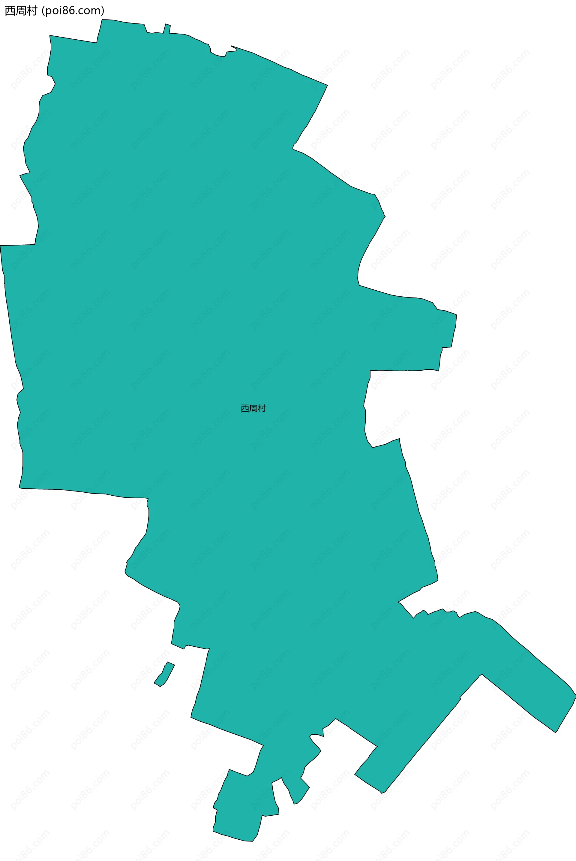 西周村边界地图