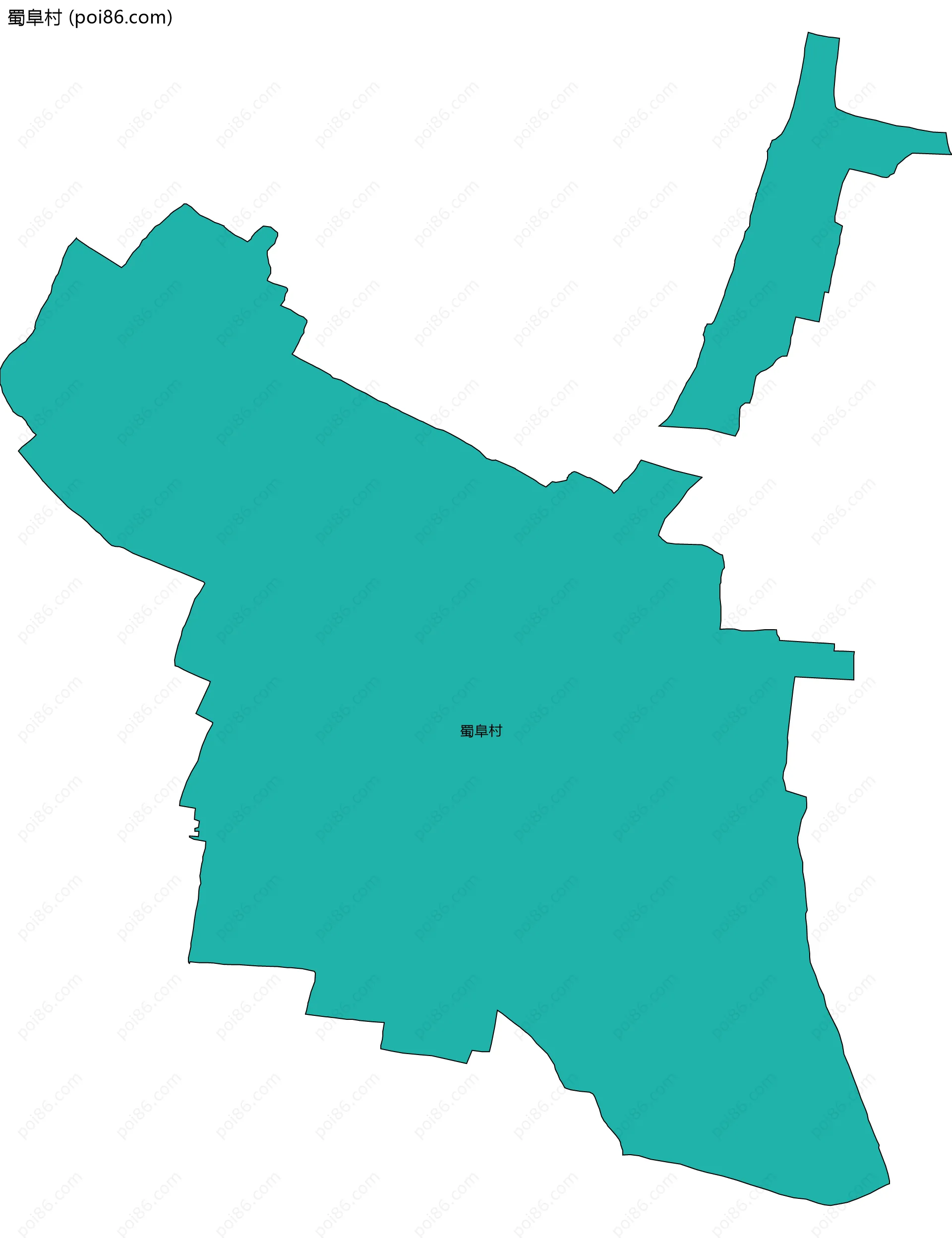 蜀阜村边界地图