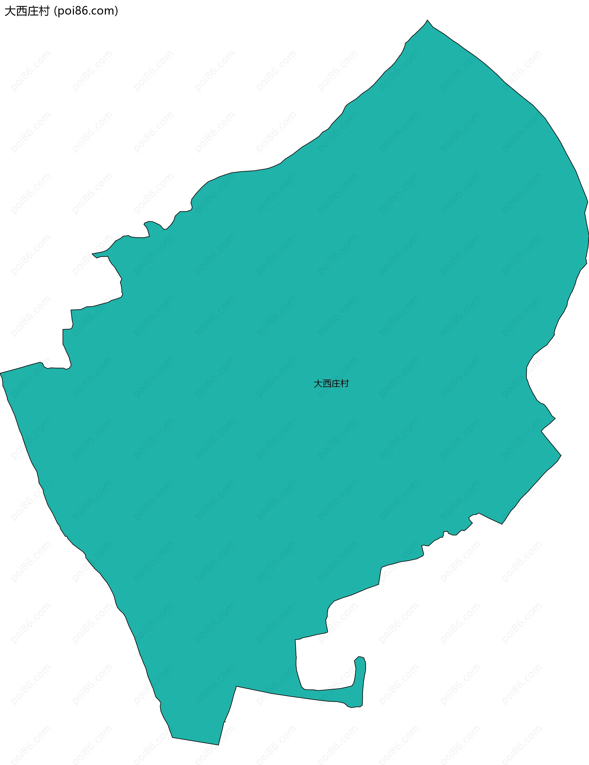 大西庄村边界地图