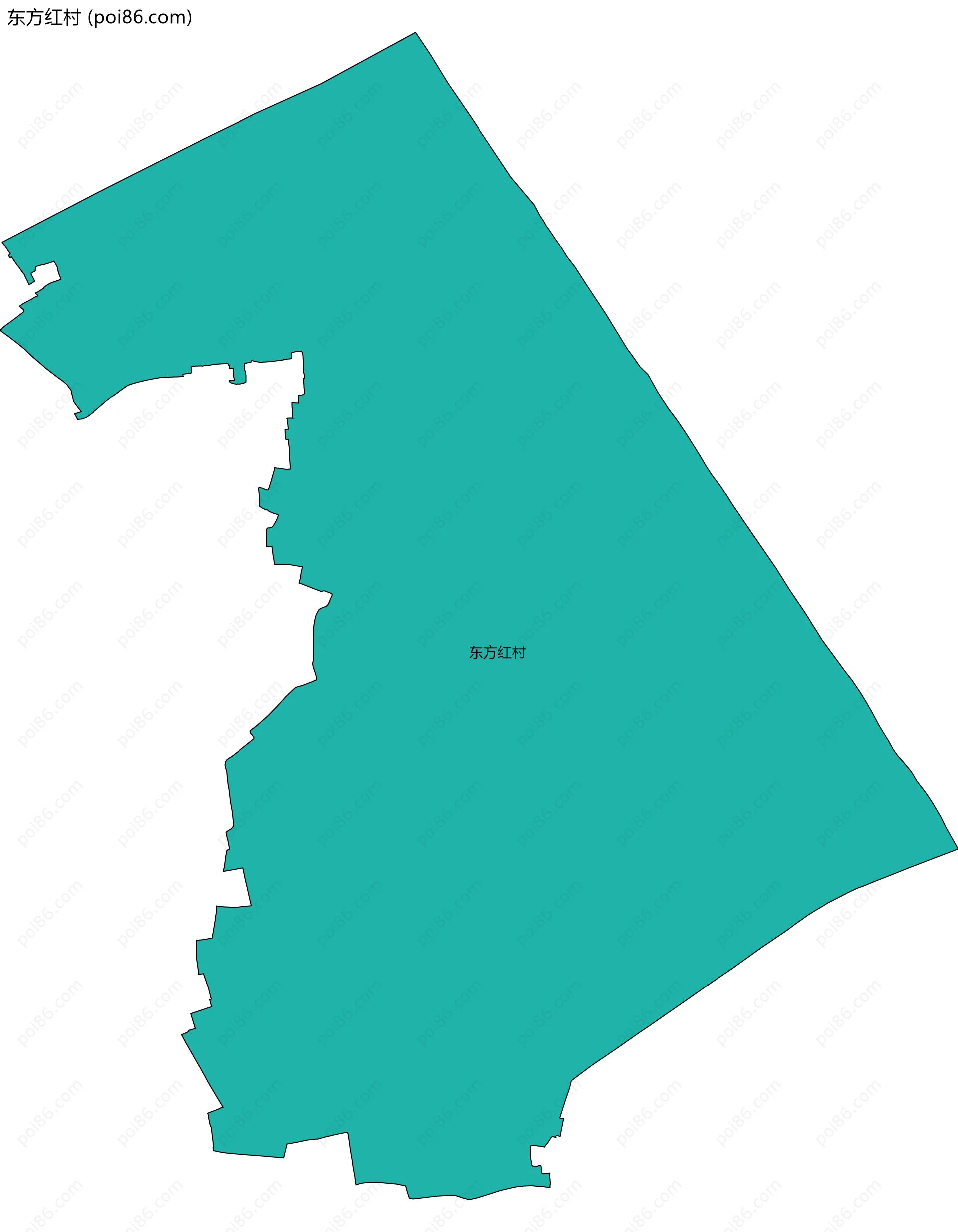 东方红村边界地图