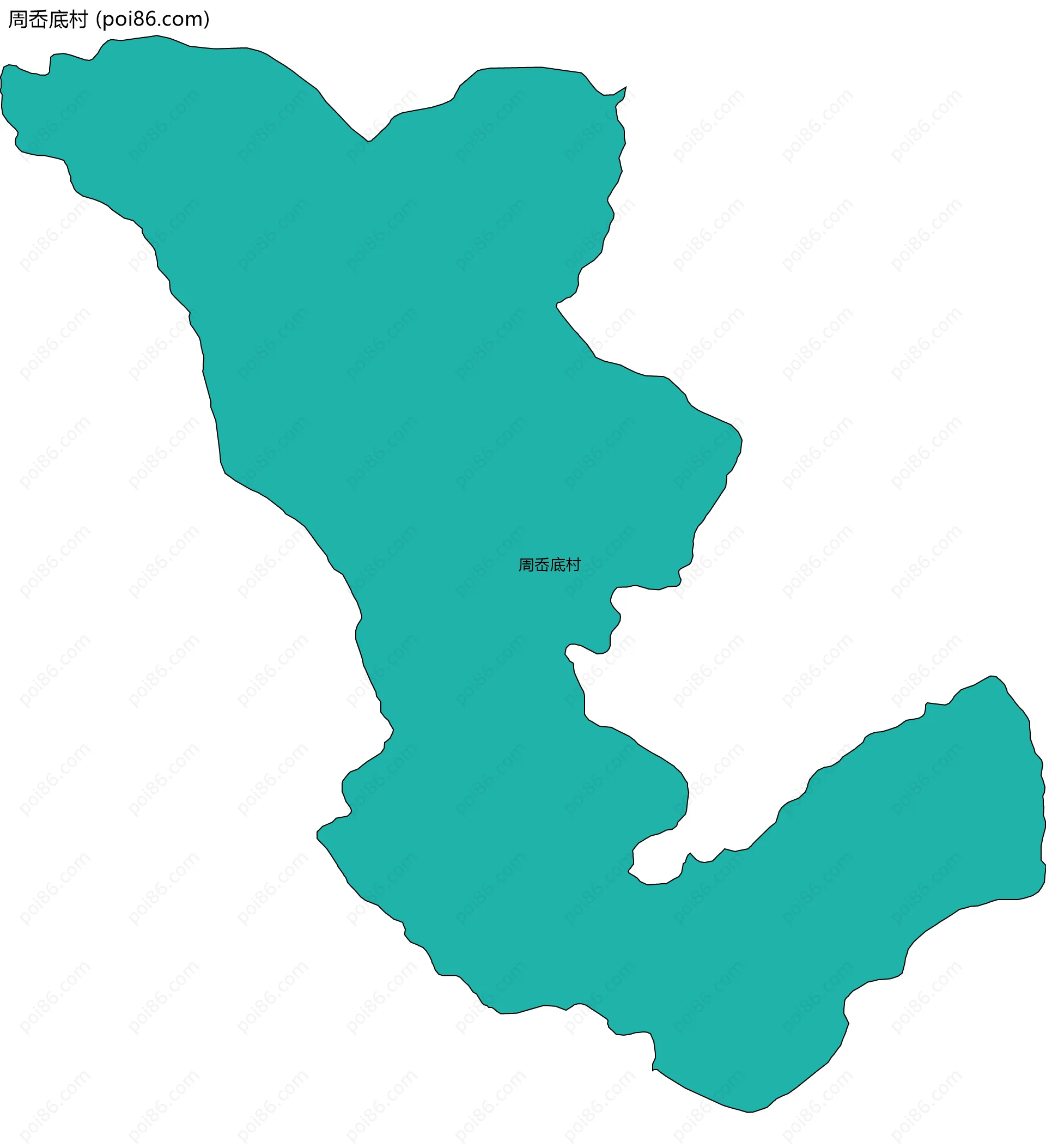 周岙底村边界地图