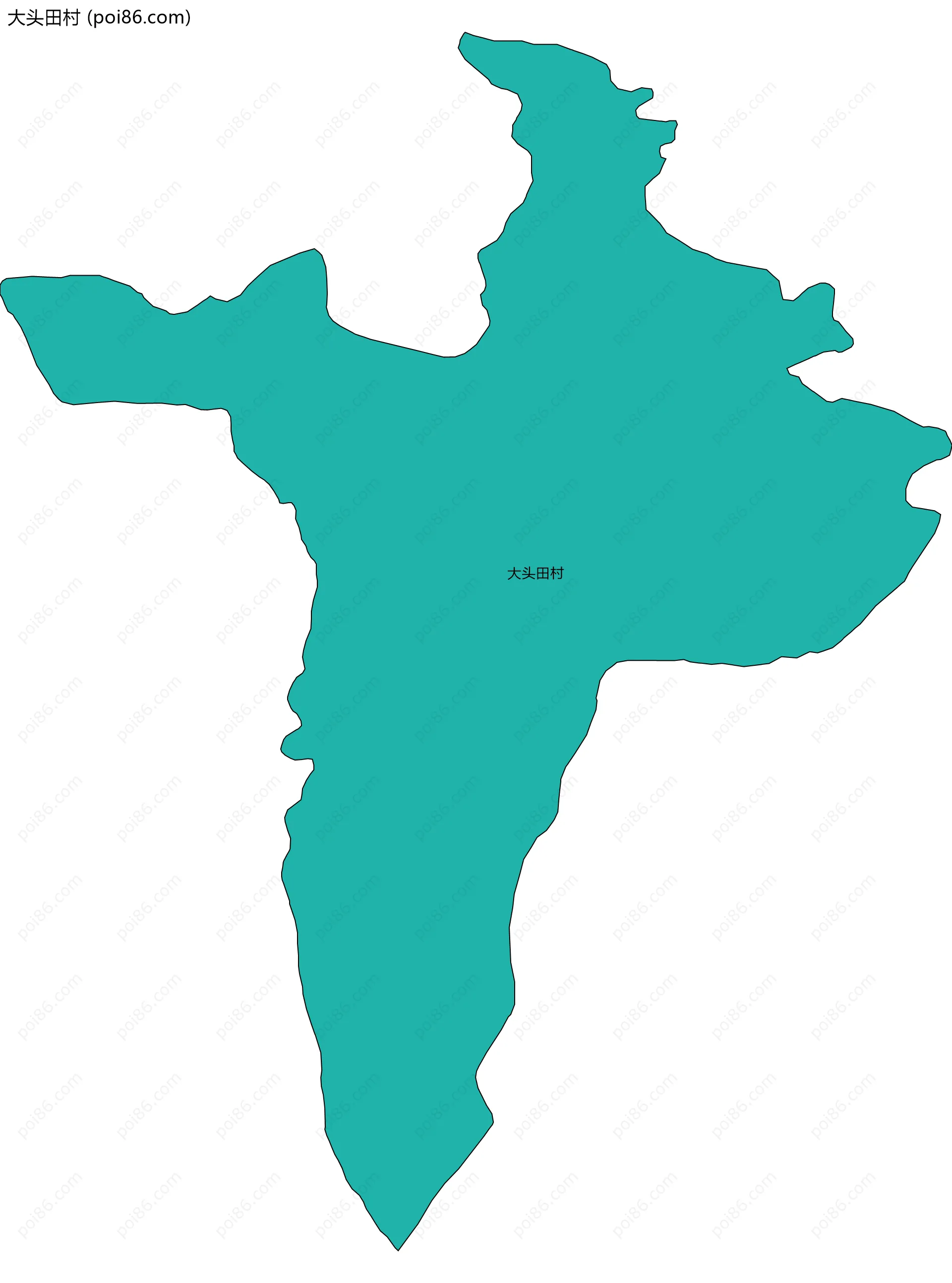 大头田村边界地图