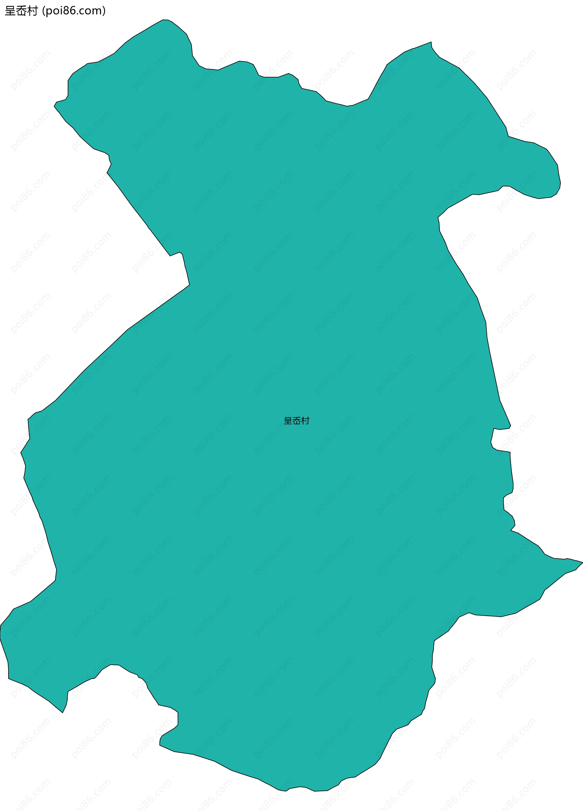 呈岙村边界地图