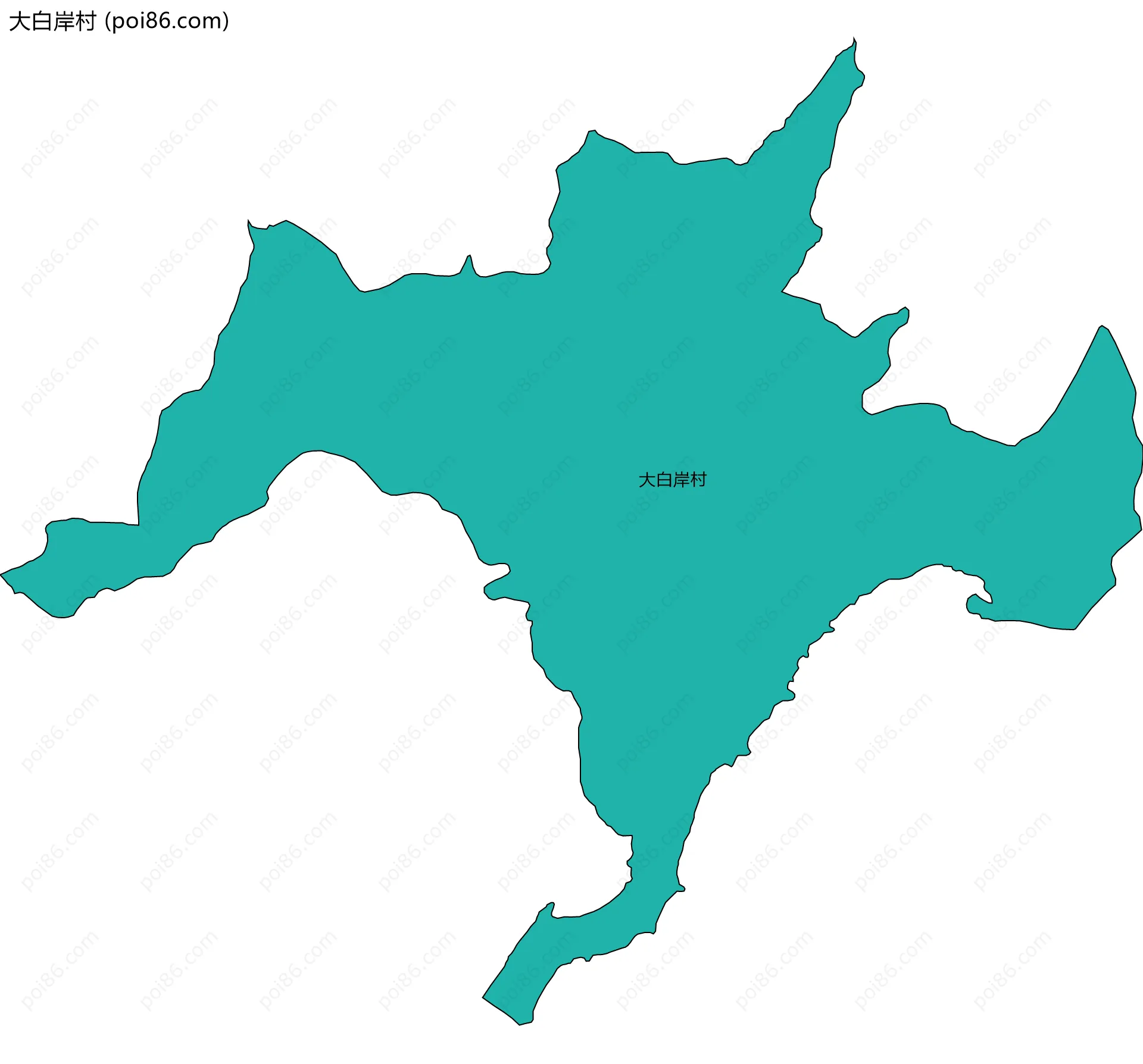 大白岸村边界地图