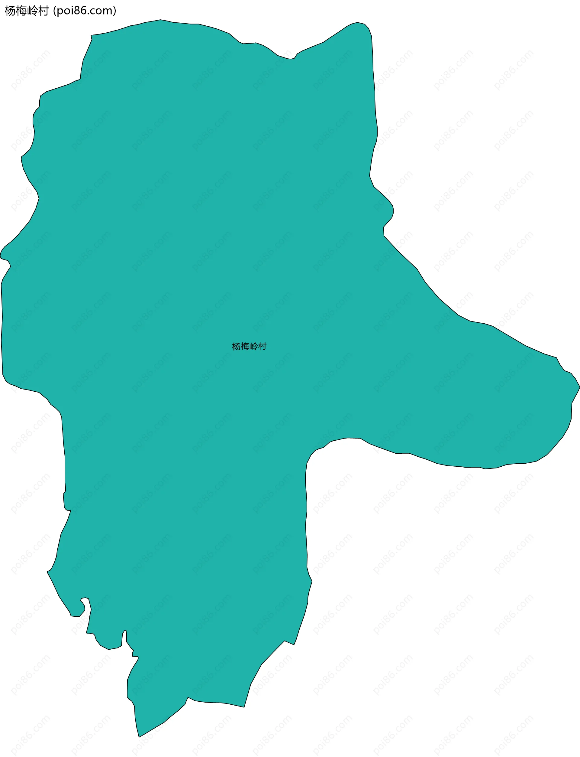 杨梅岭村边界地图