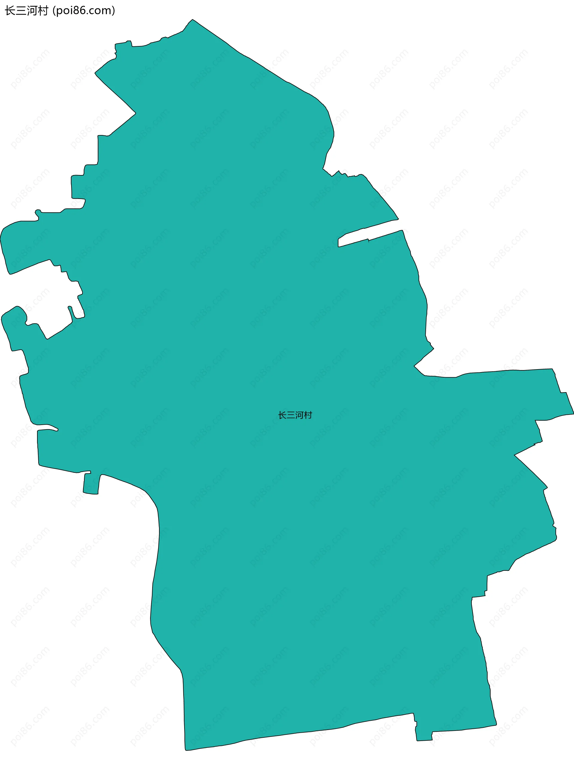 长三河村边界地图