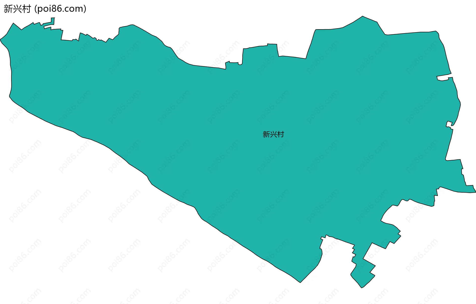 新兴村边界地图