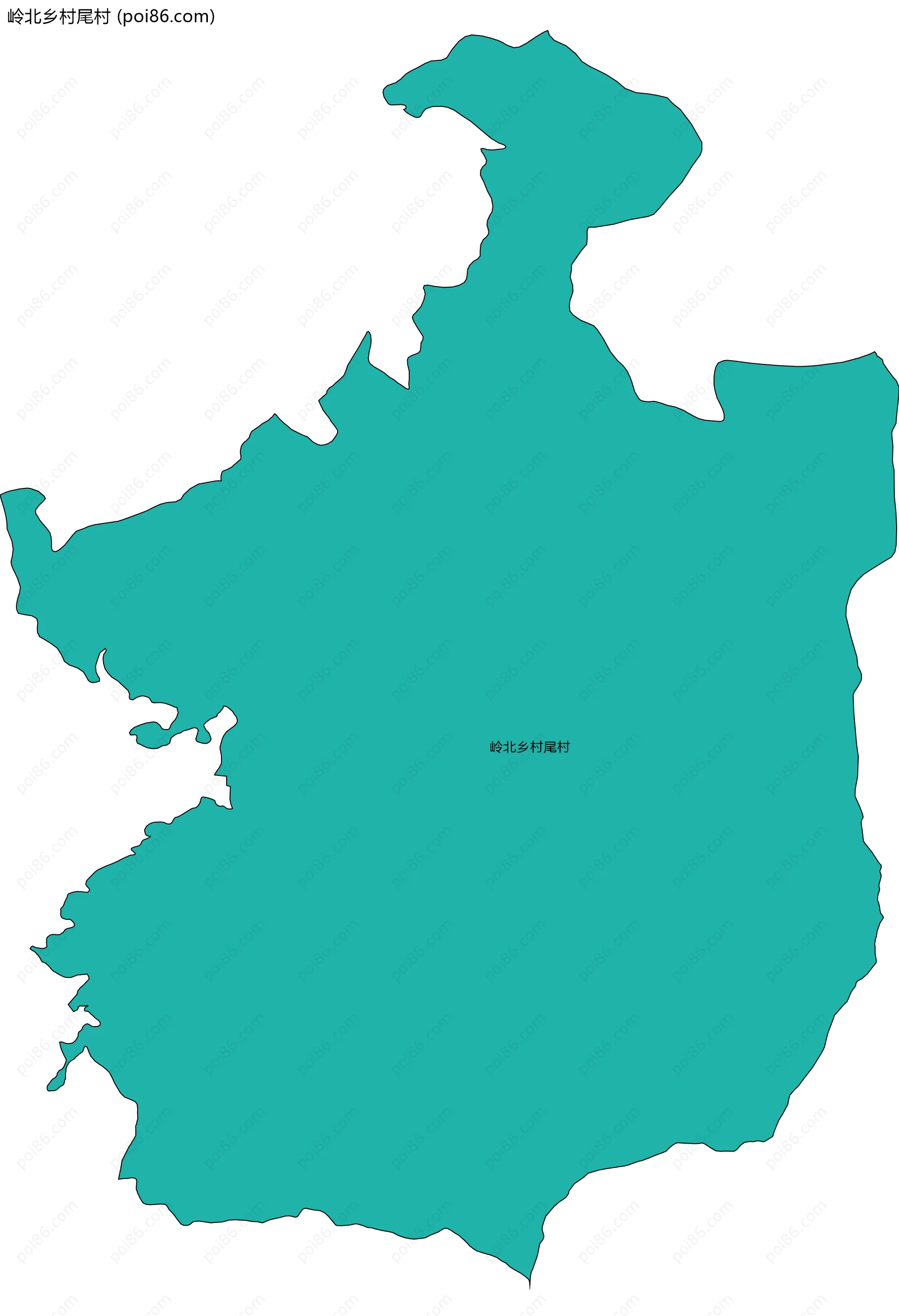 岭北乡村尾村边界地图