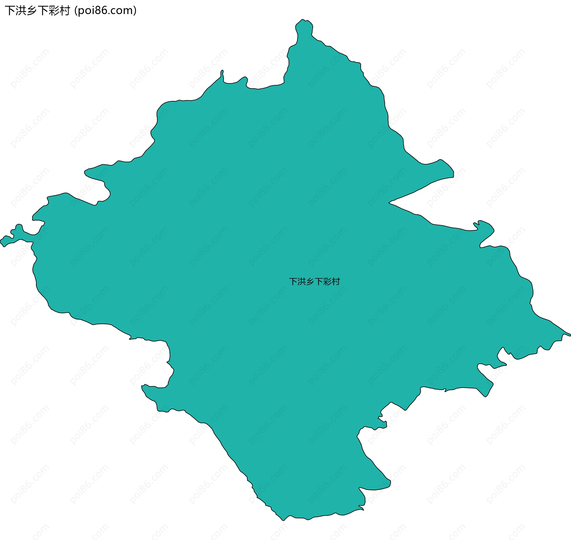 下洪乡下彩村边界地图