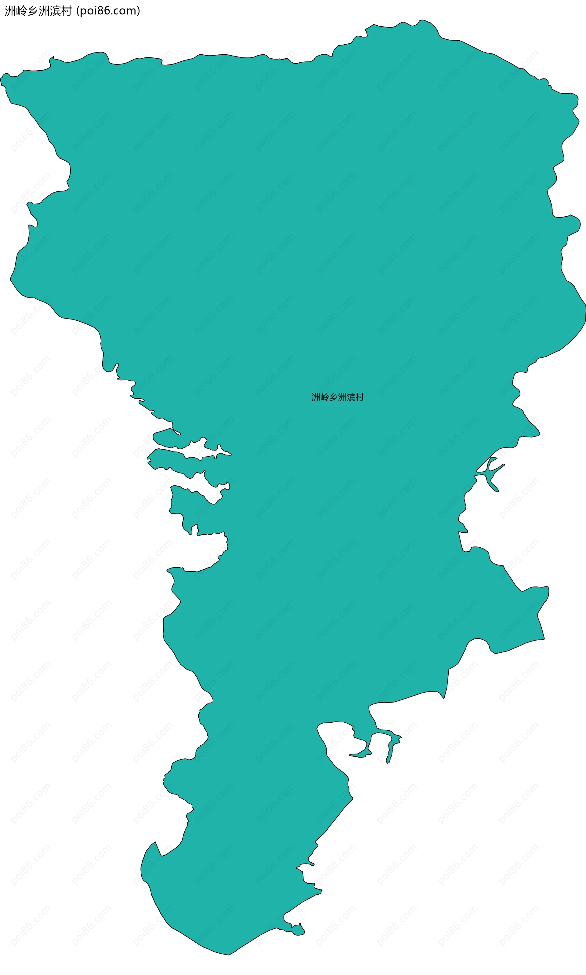 洲岭乡洲滨村边界地图