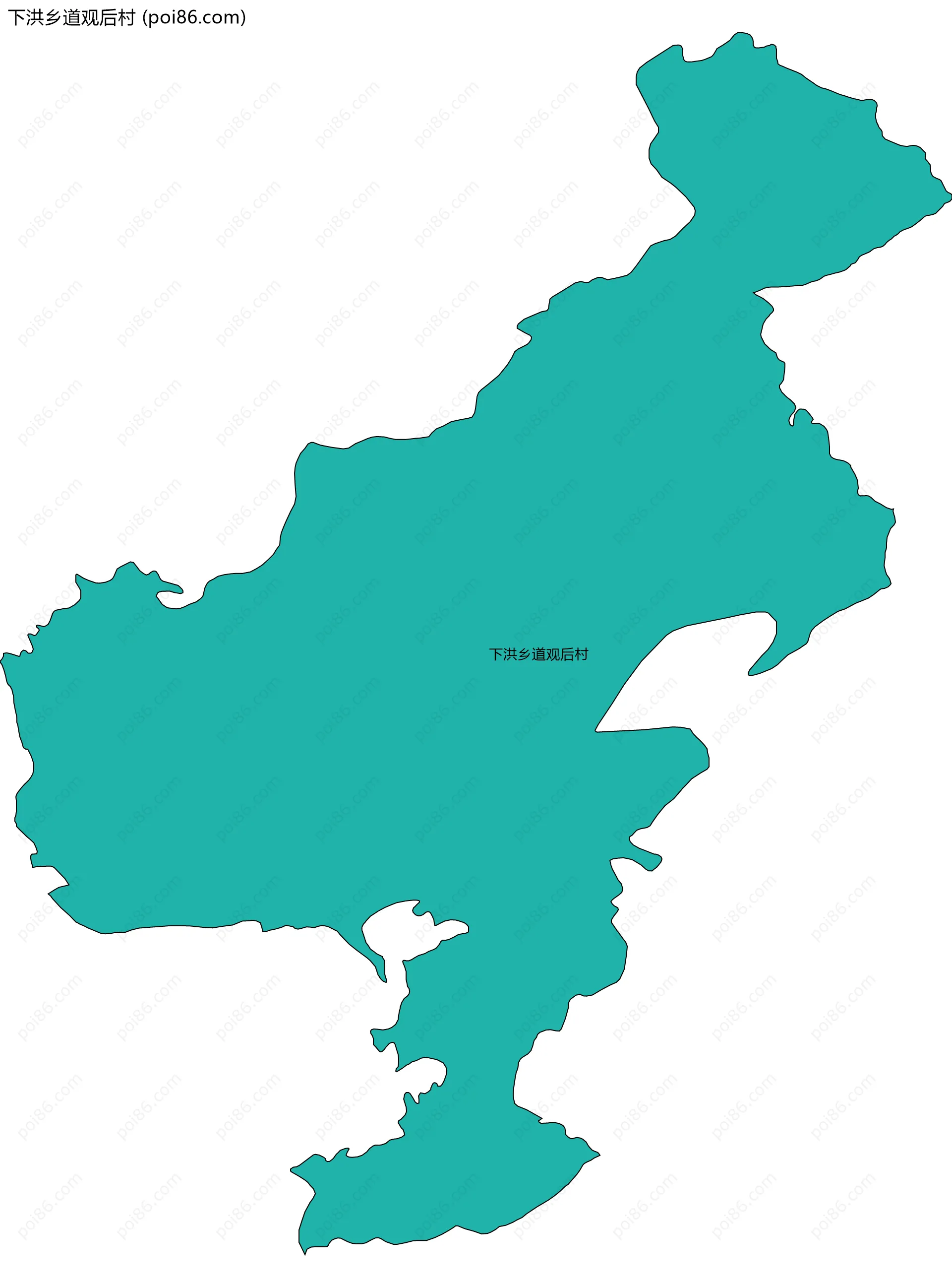 下洪乡道观后村边界地图