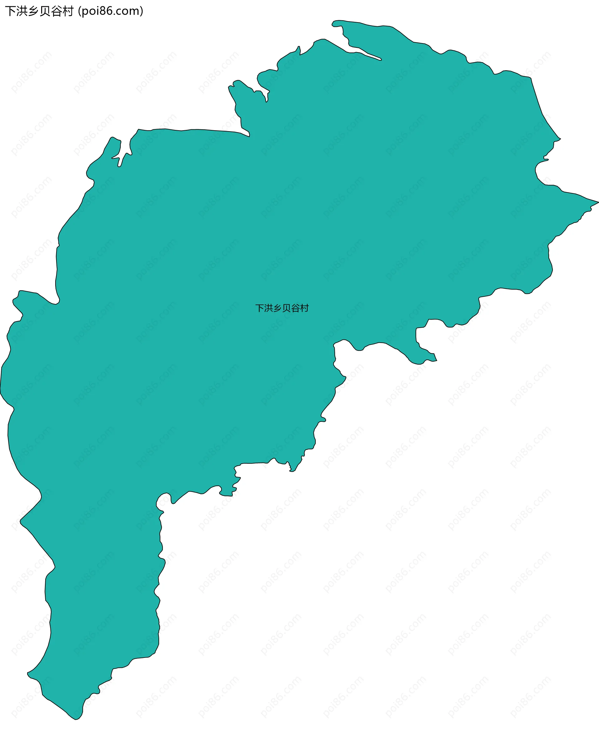 下洪乡贝谷村边界地图