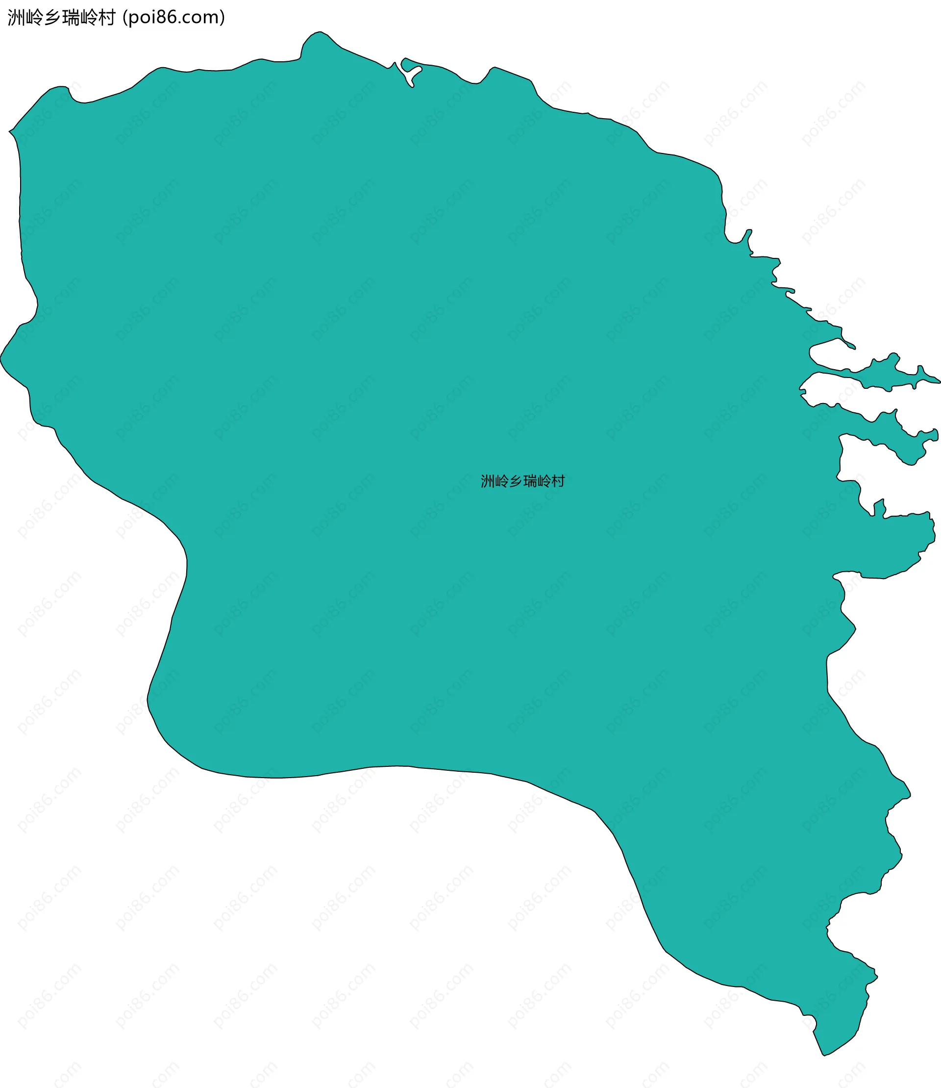 洲岭乡瑞岭村边界地图