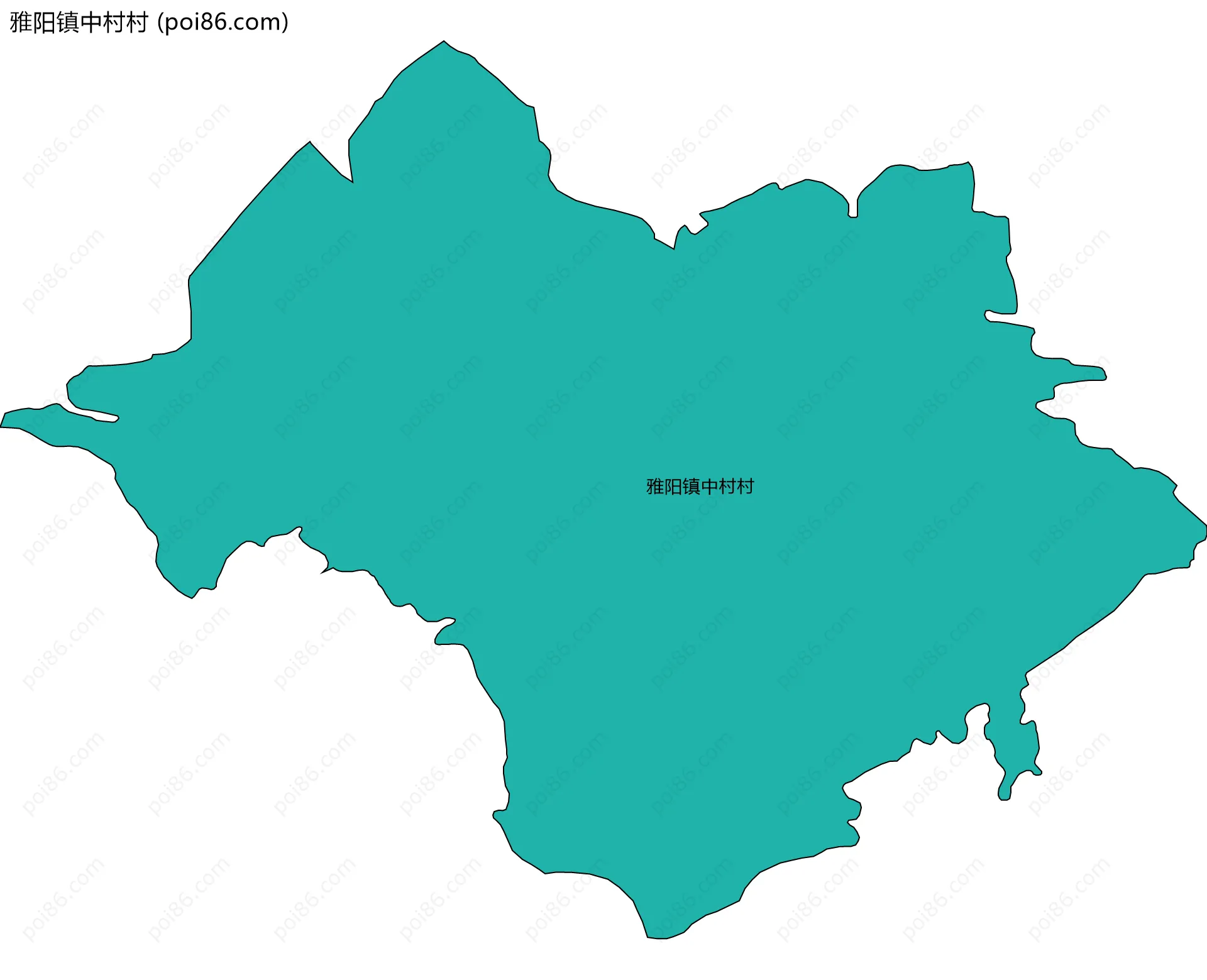 雅阳镇中村村边界地图