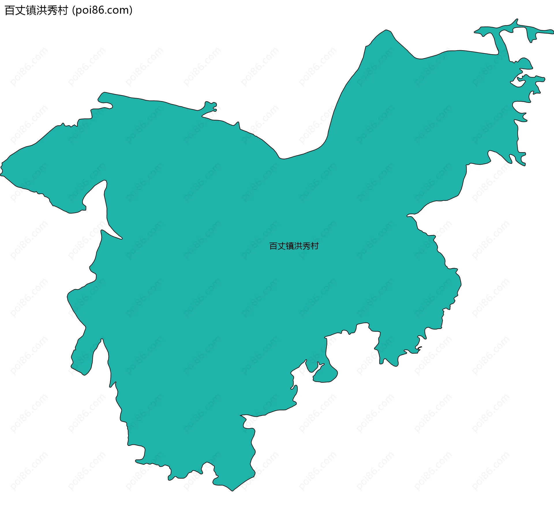 百丈镇洪秀村边界地图