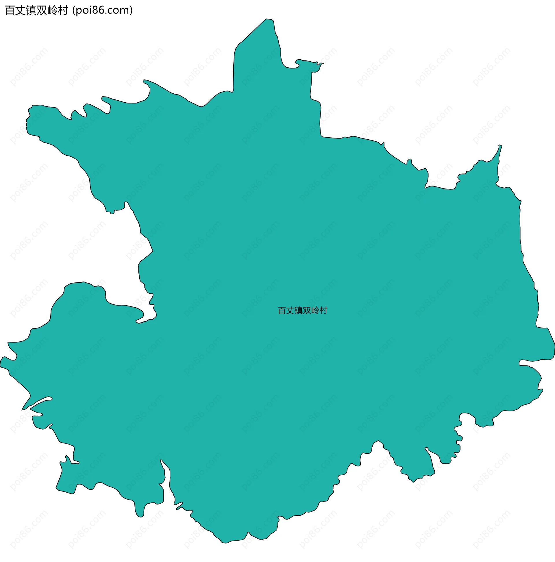 百丈镇双岭村边界地图