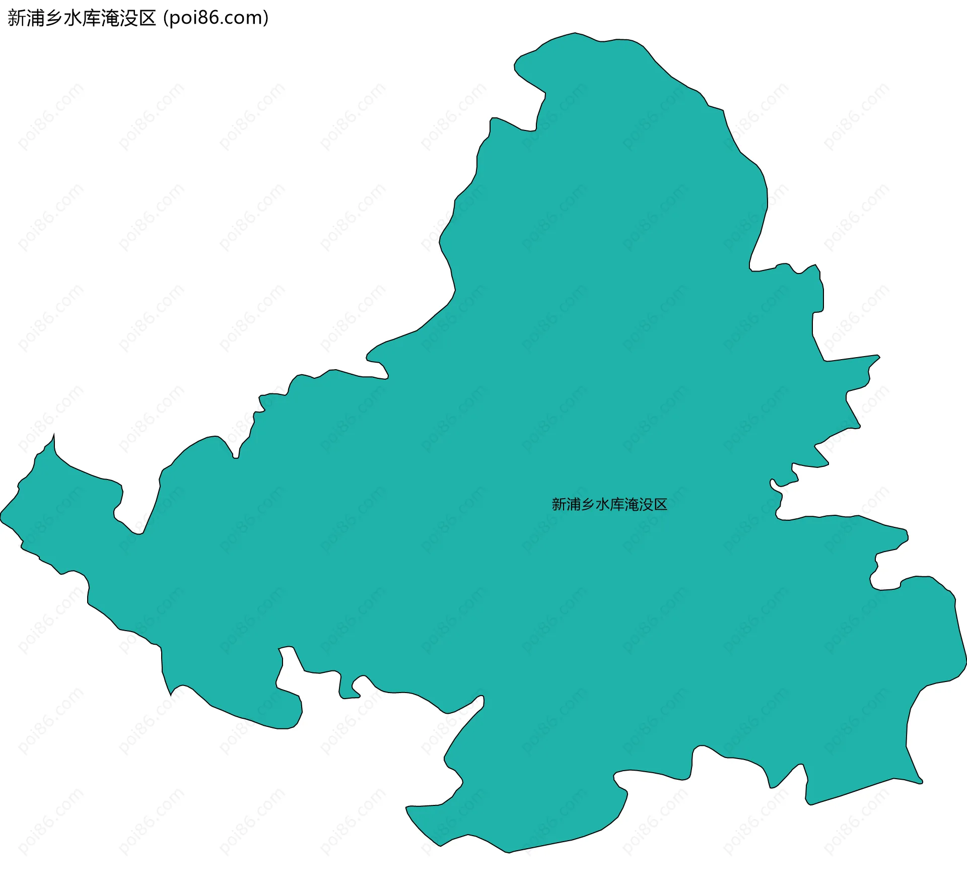 新浦乡水库淹没区边界地图