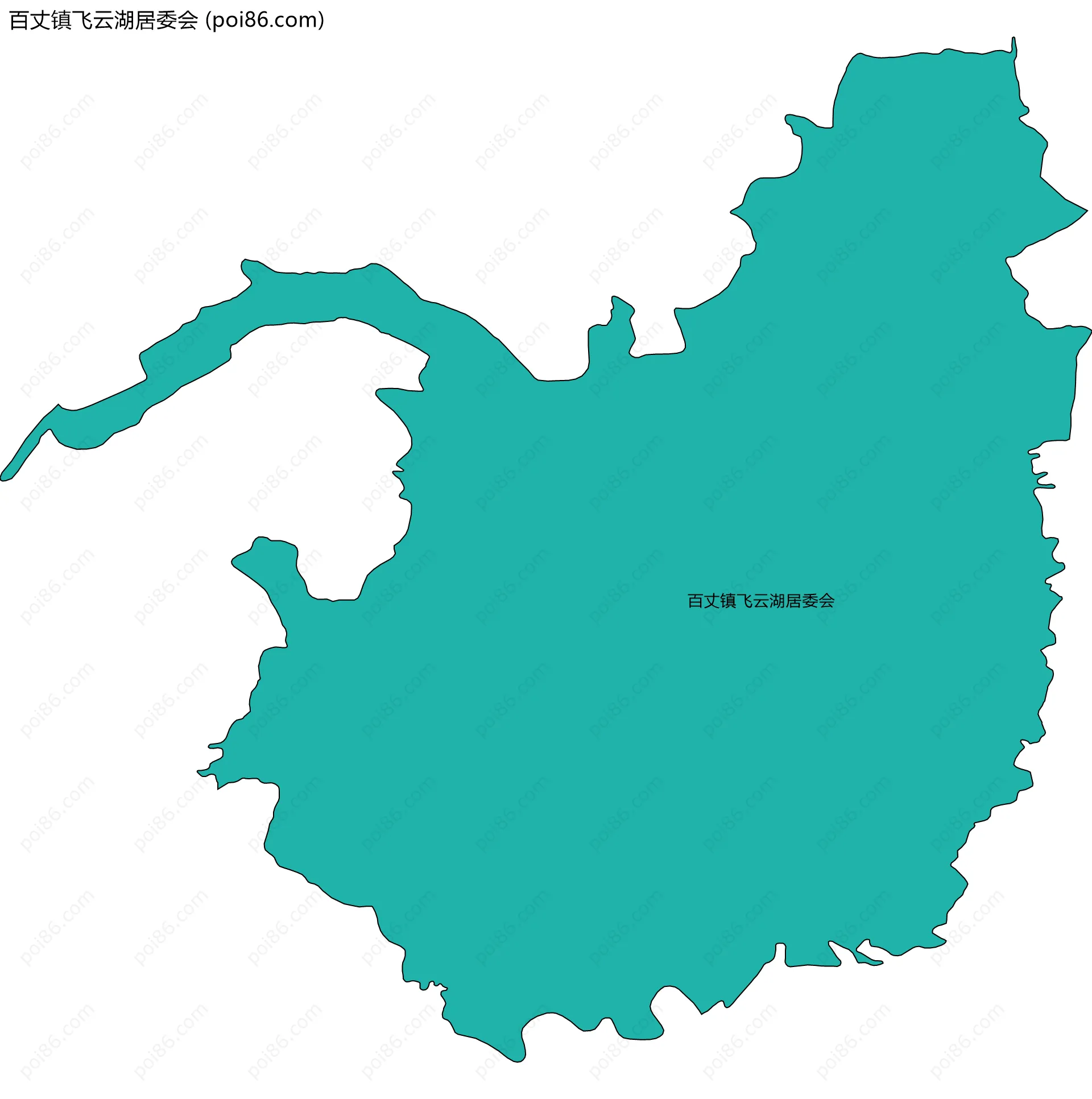 百丈镇飞云湖居委会边界地图