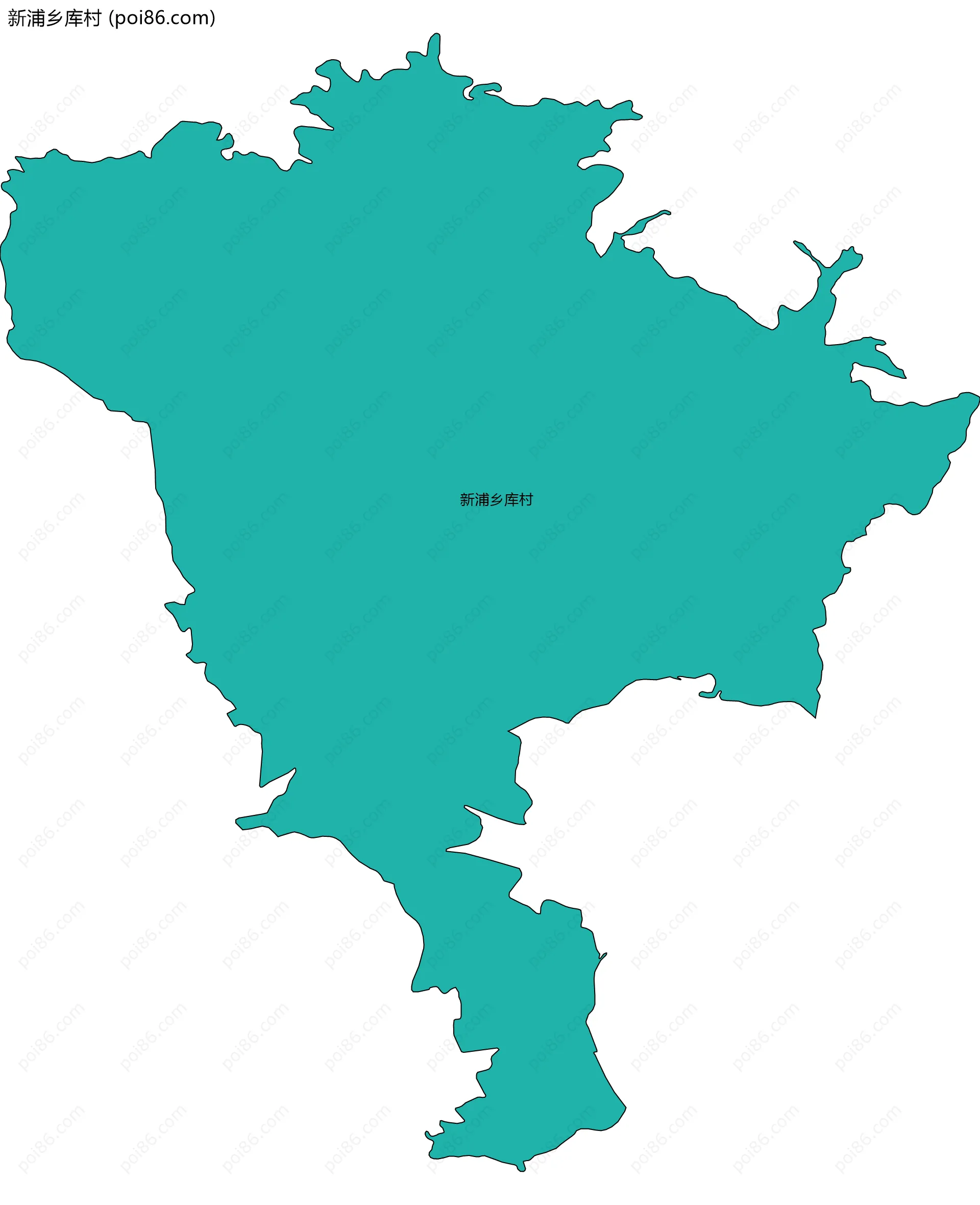 新浦乡库村边界地图