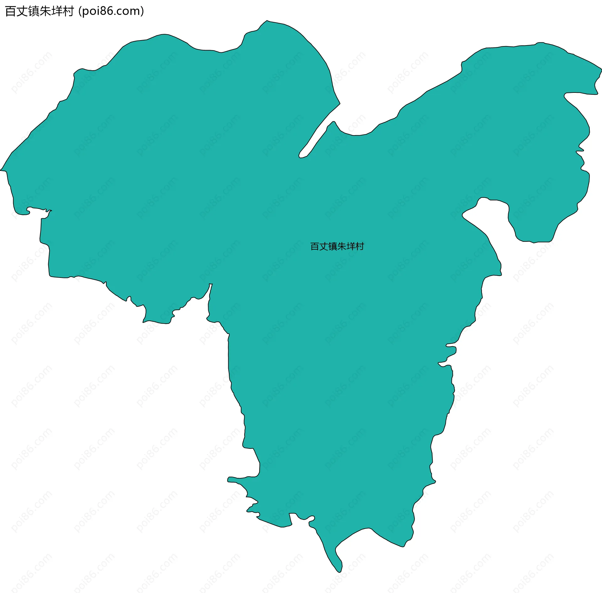 百丈镇朱垟村边界地图