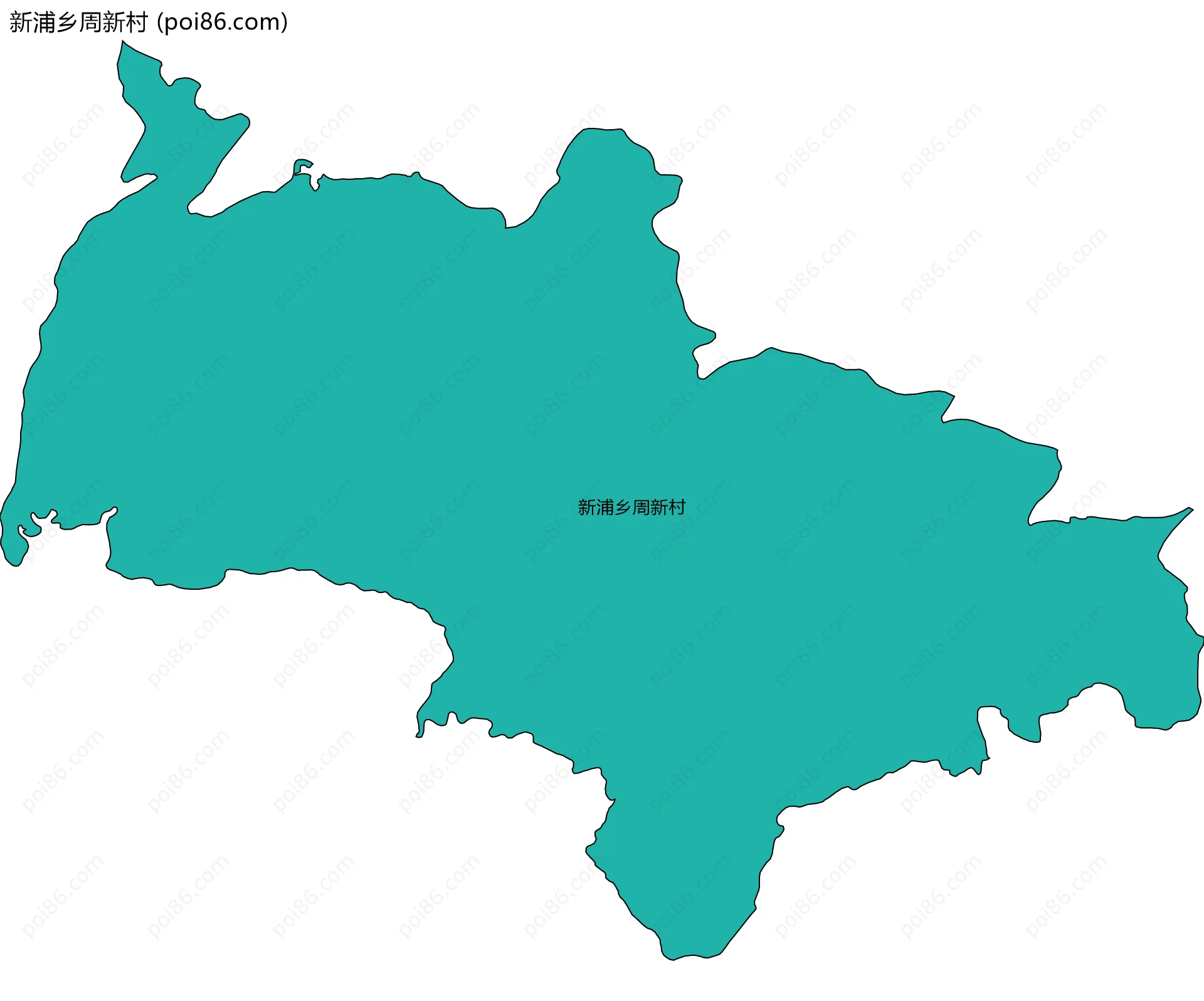 新浦乡周新村边界地图