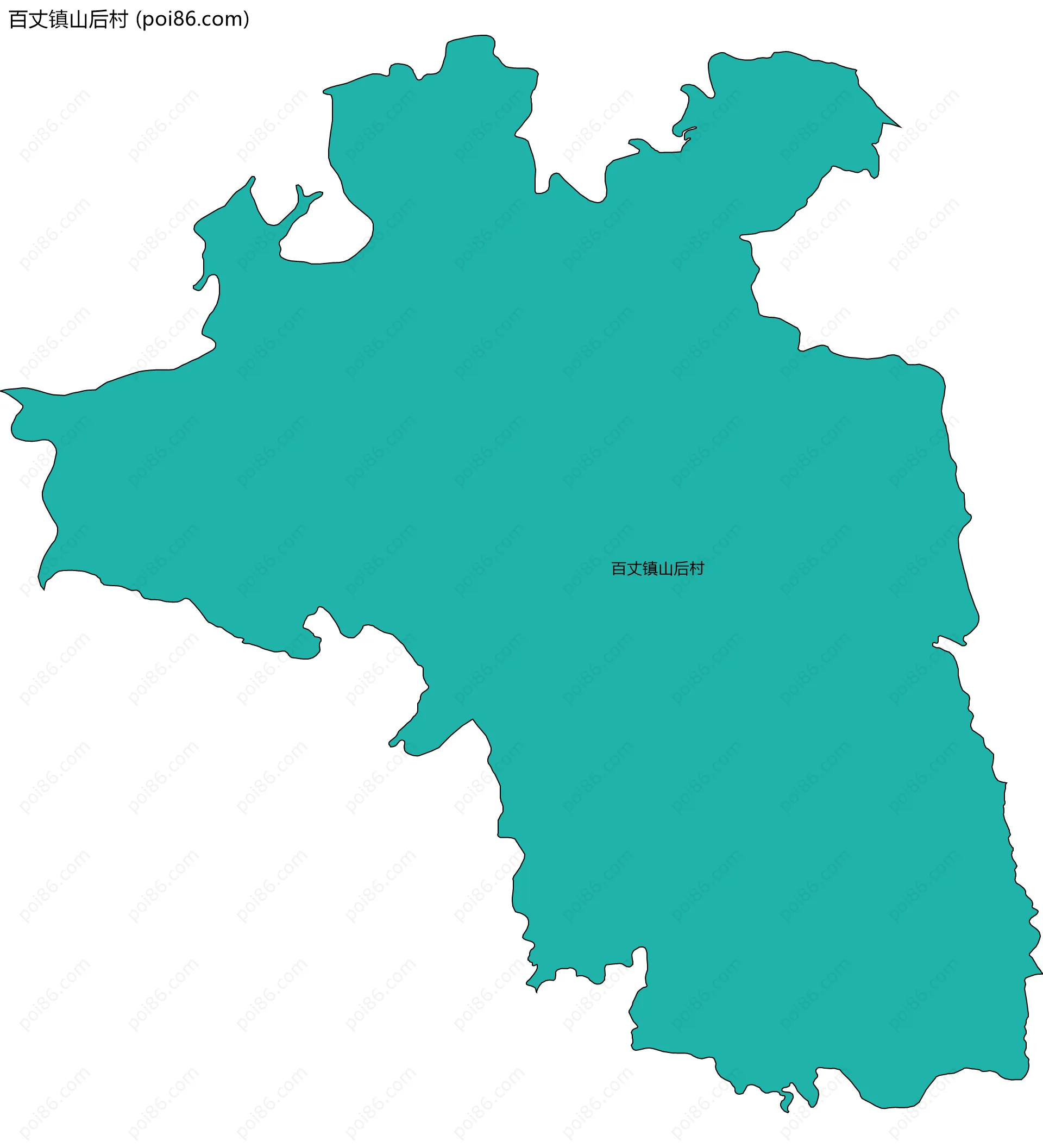 百丈镇山后村边界地图