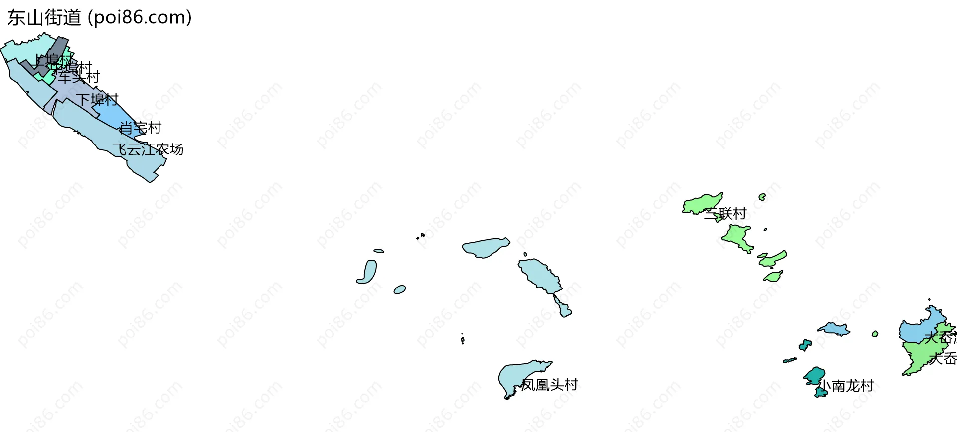 东山街道边界地图(五级行政区划)