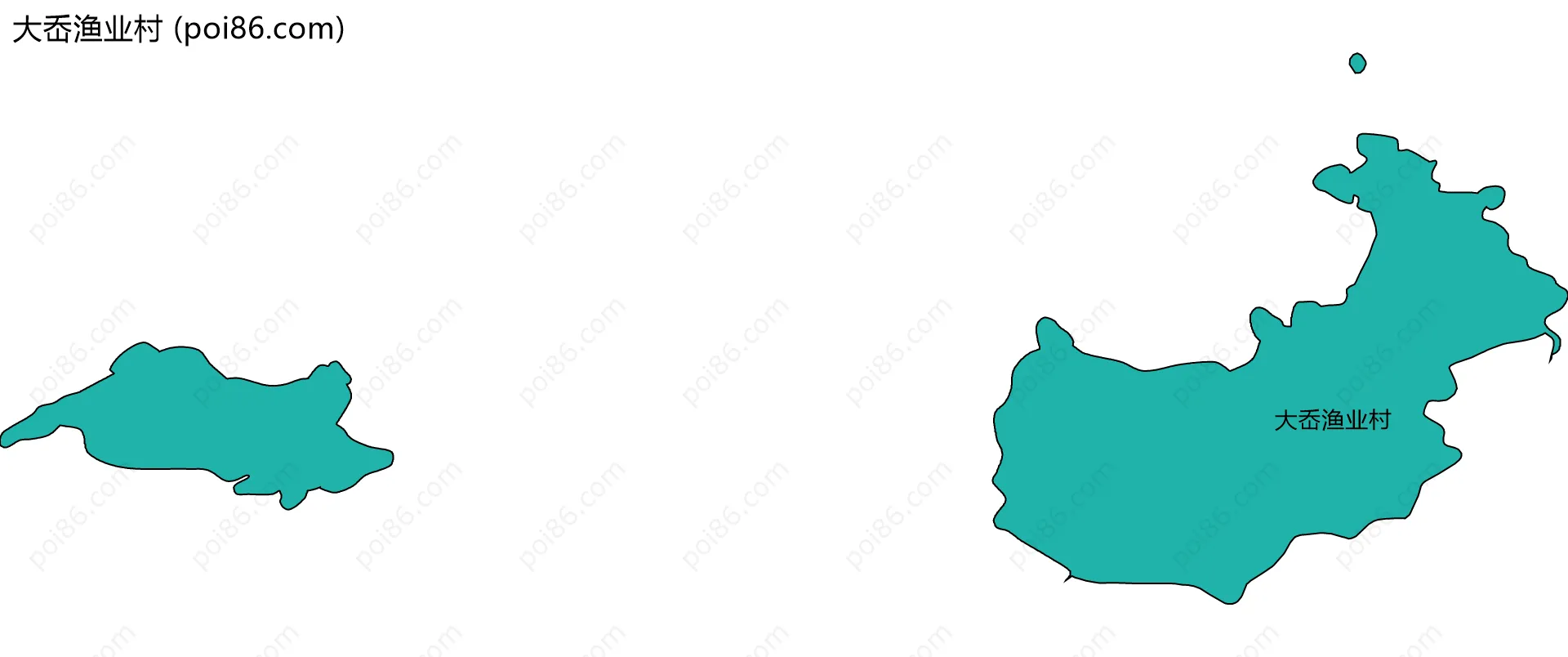 大岙渔业村边界地图