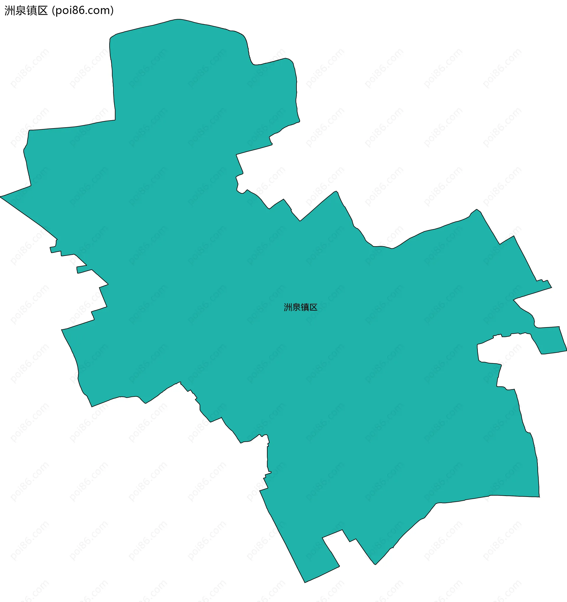 洲泉镇区边界地图