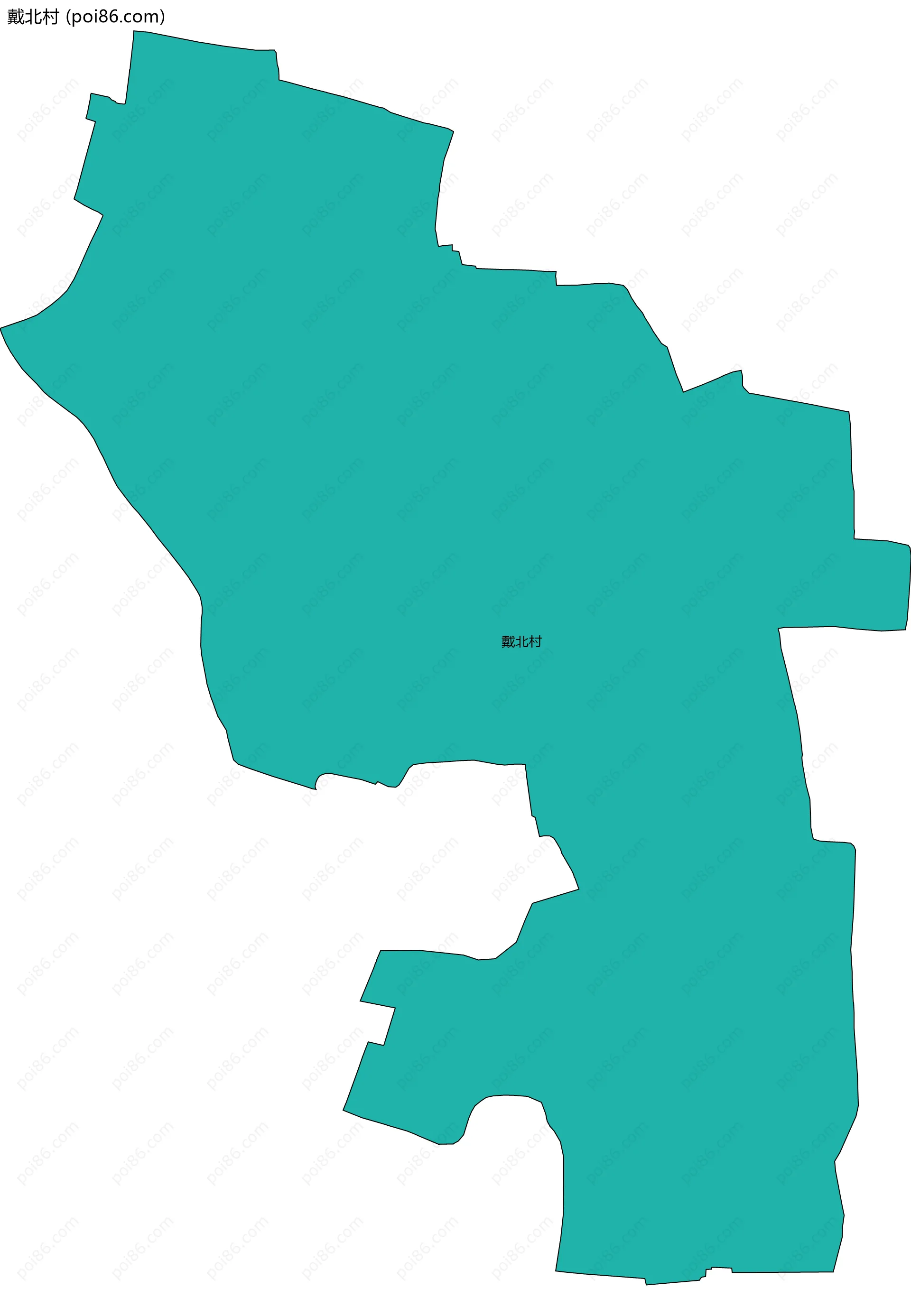 戴北村边界地图