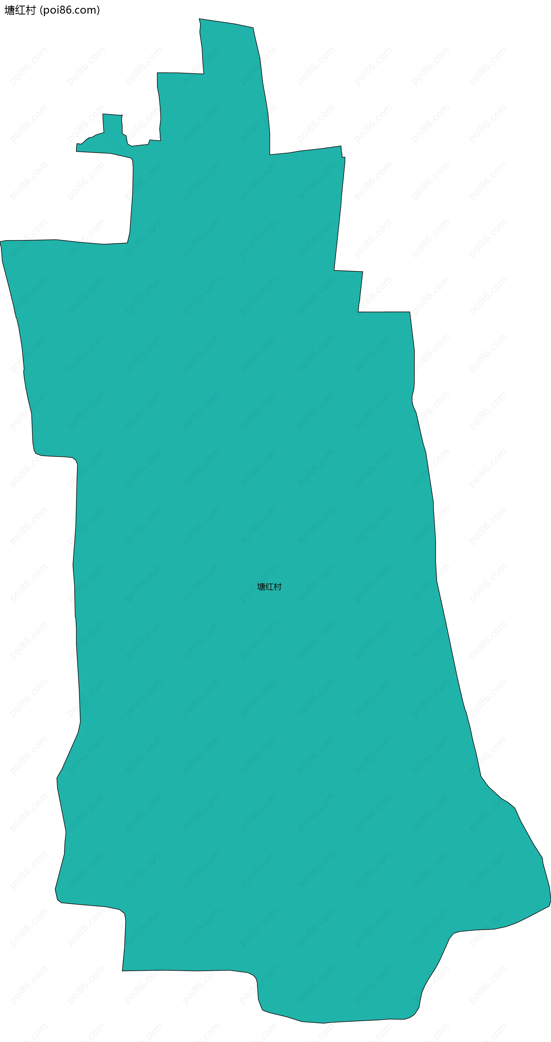 塘红村边界地图