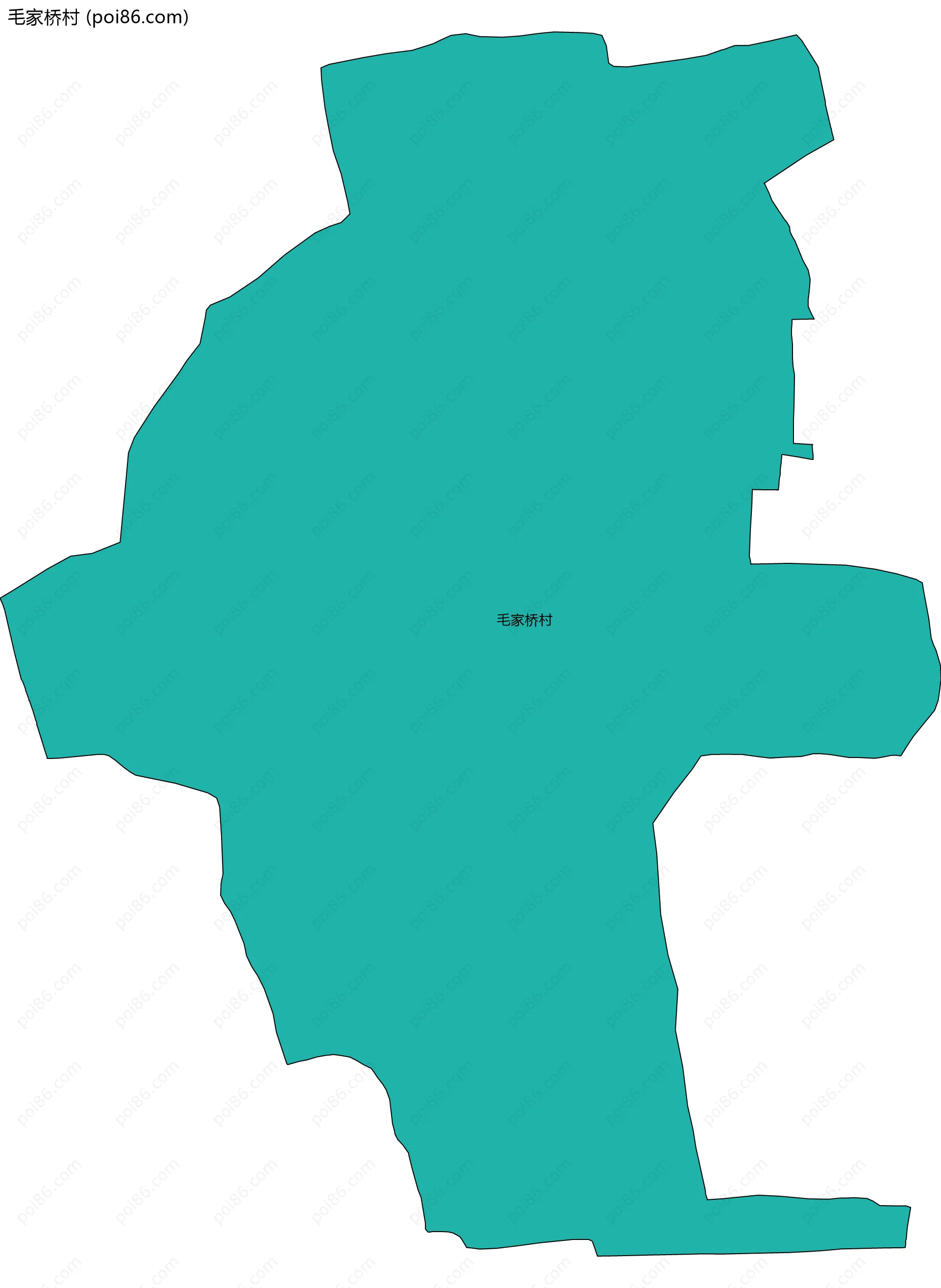 毛家桥村边界地图