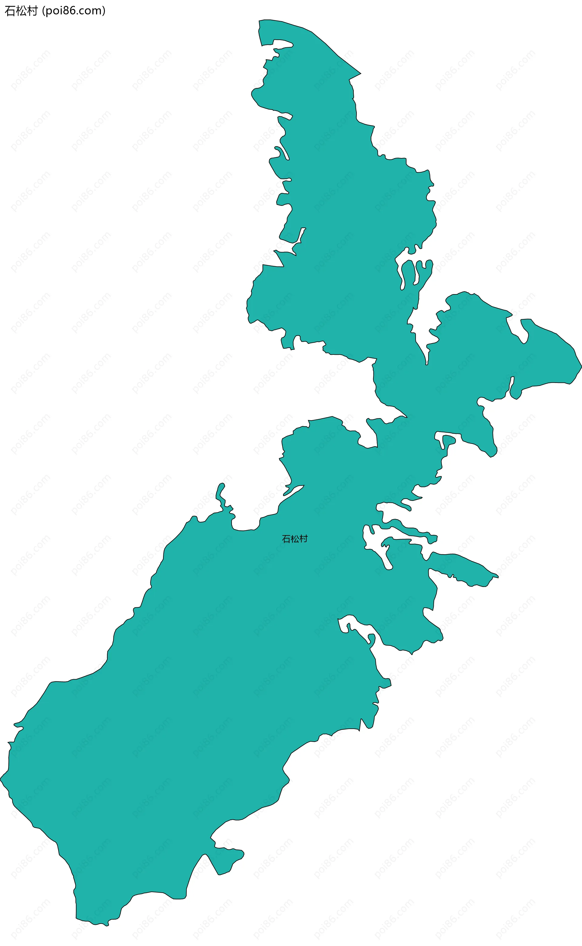 石松村边界地图