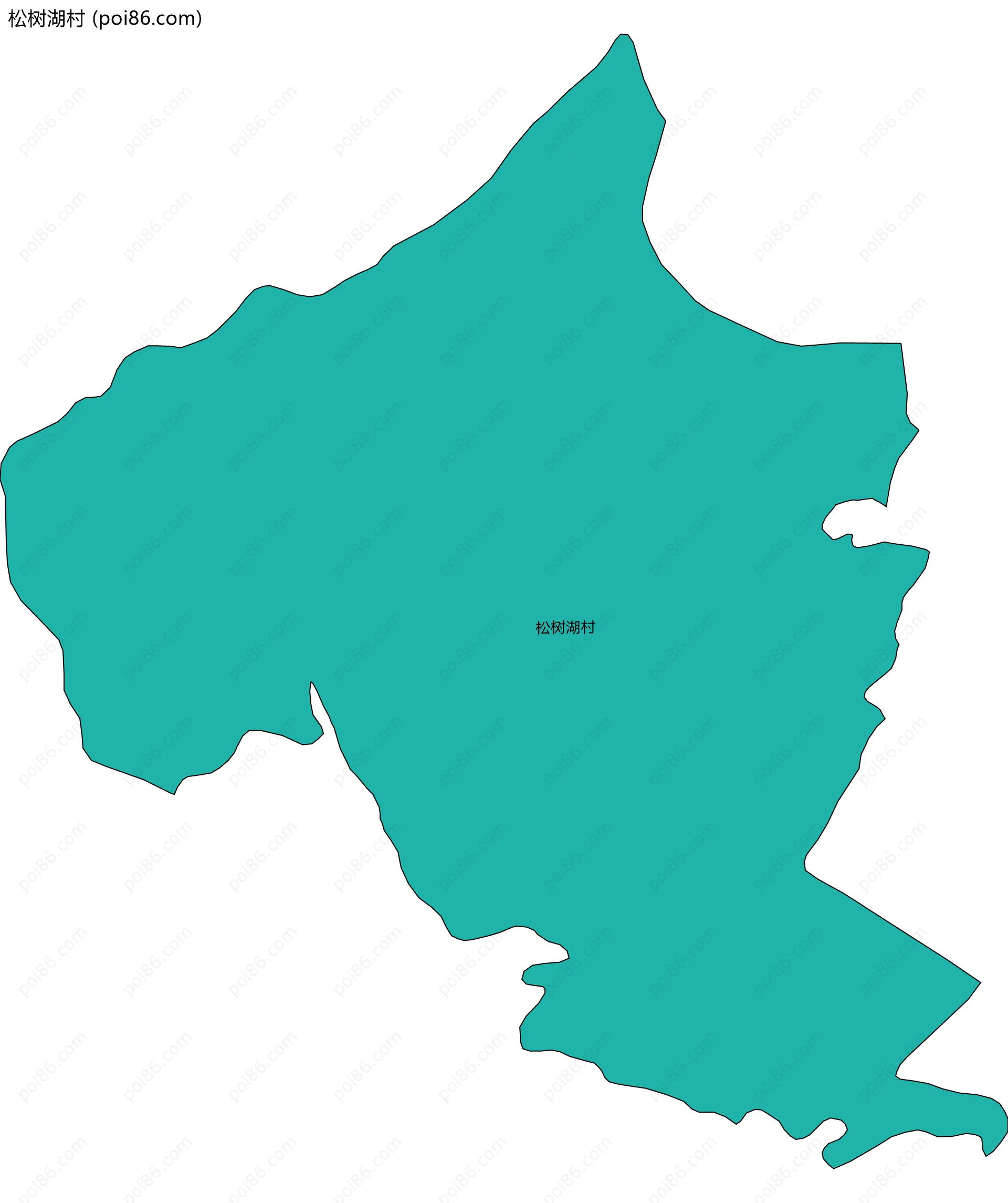 松树湖村边界地图