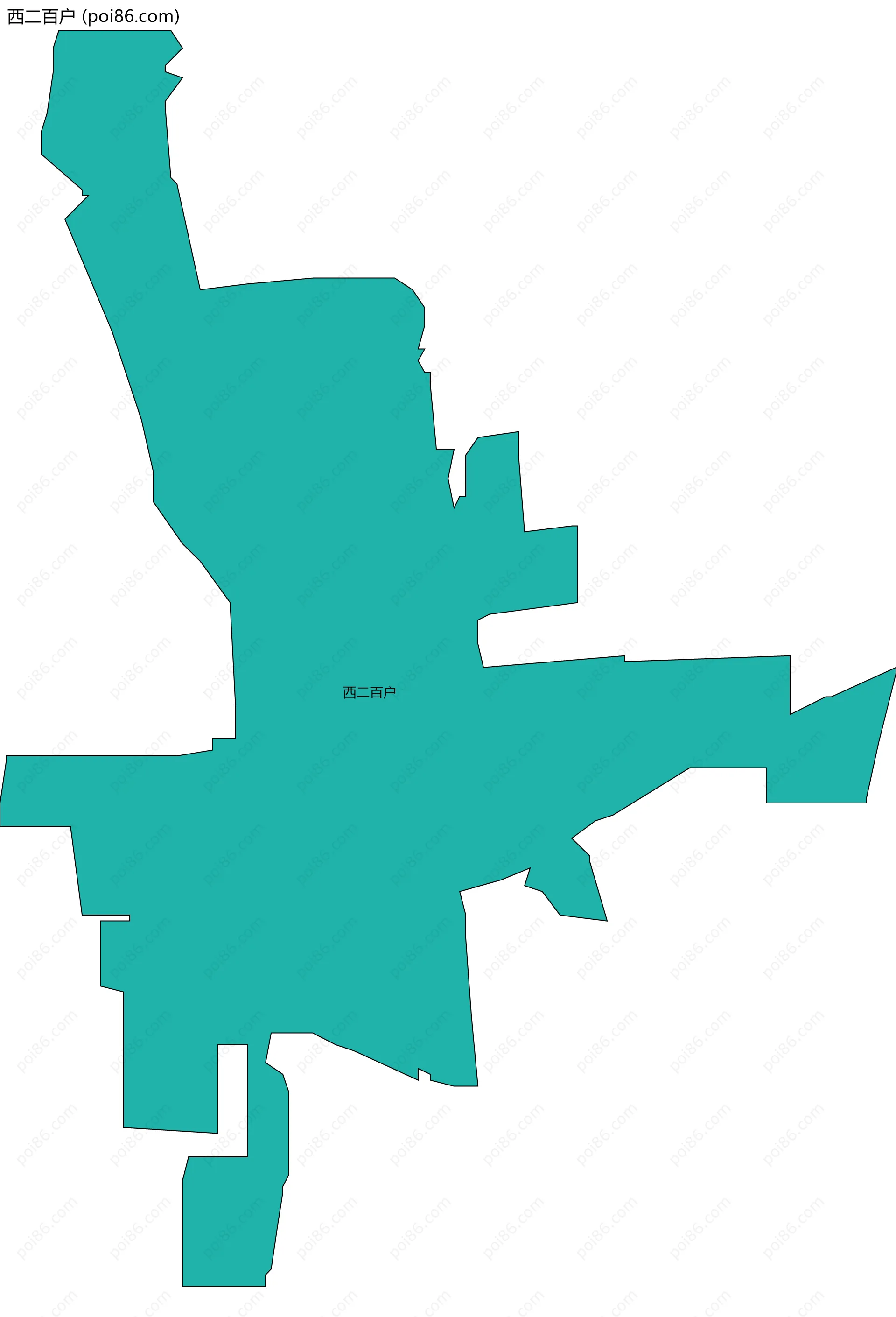 西二百户边界地图