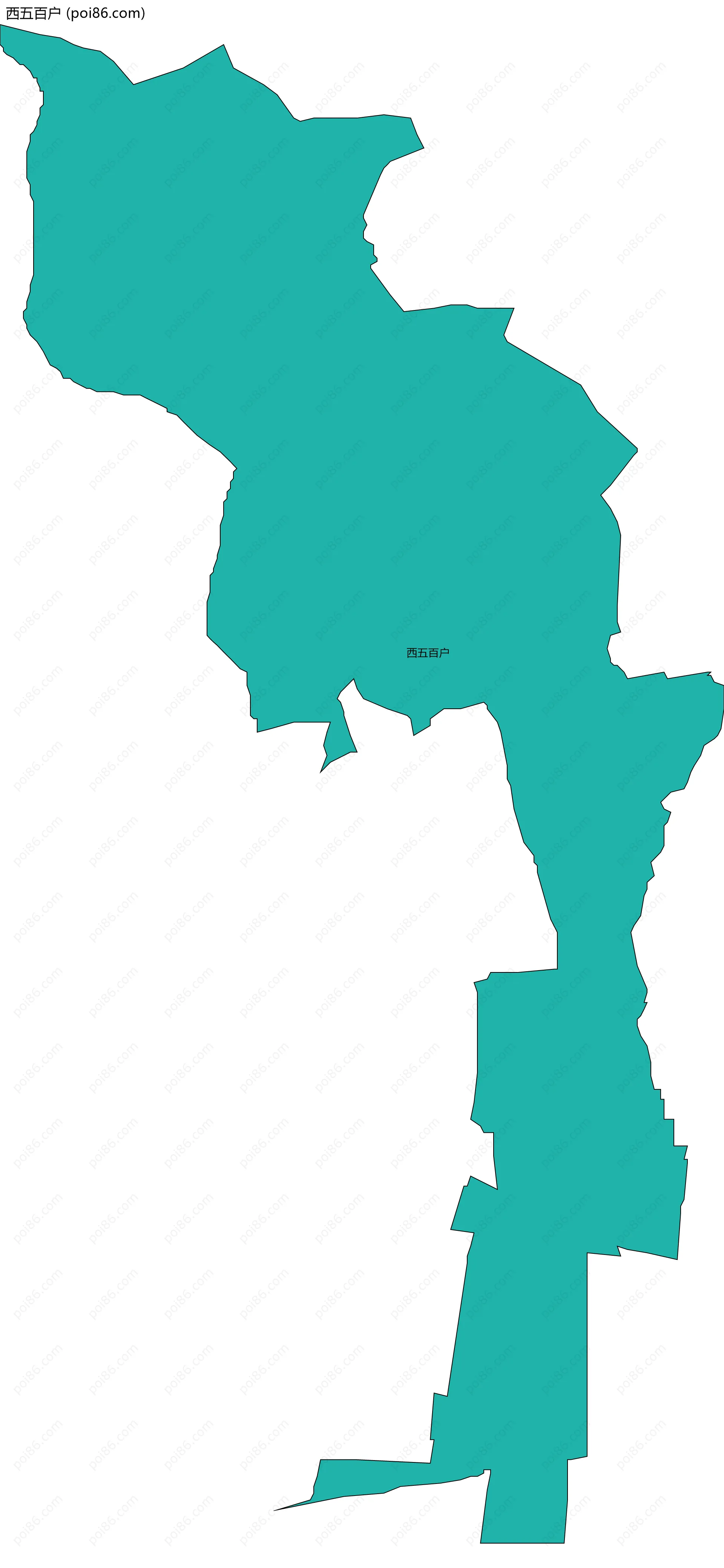 西五百户边界地图