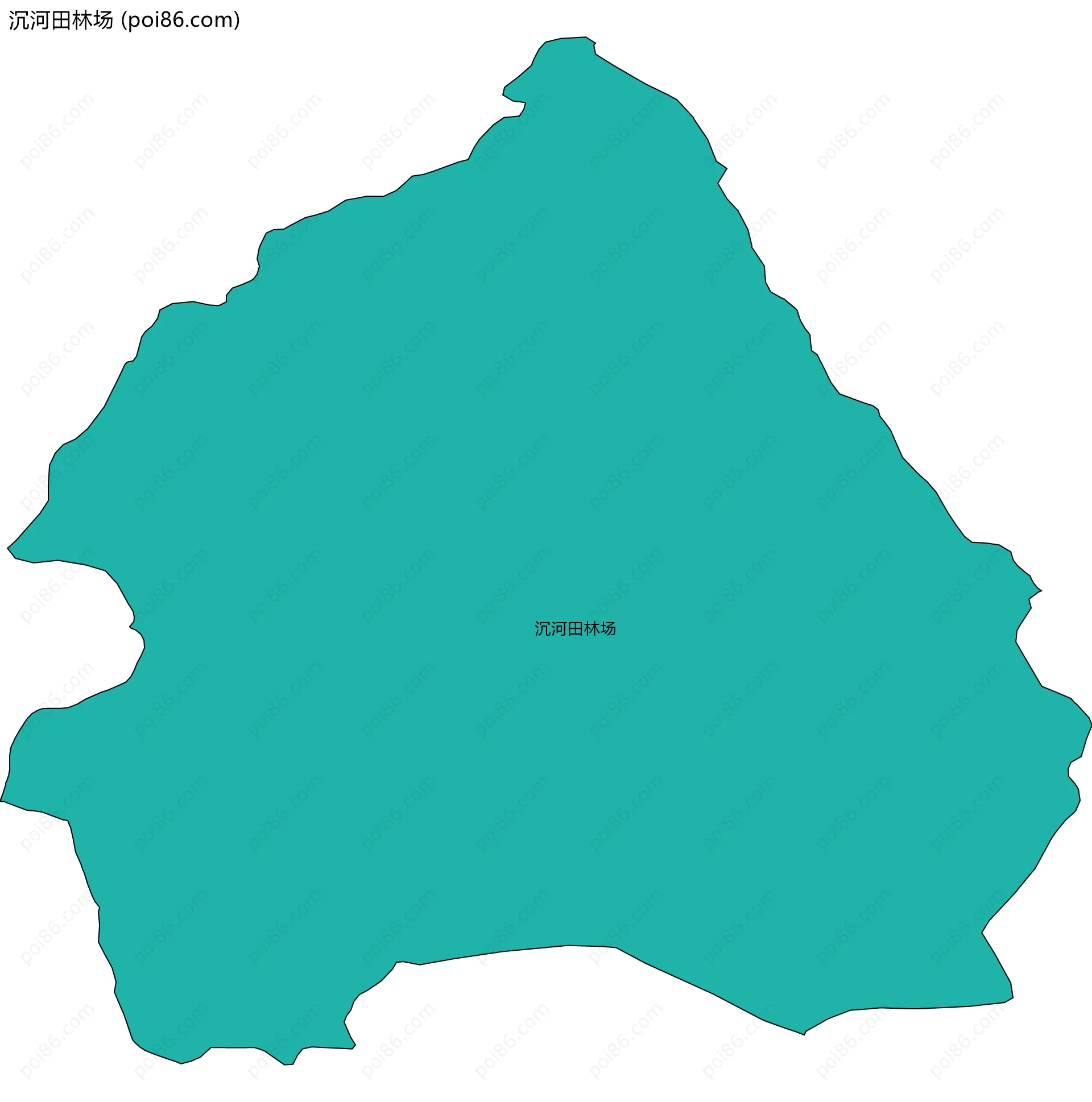 沉河田林场边界地图(五级行政区划)