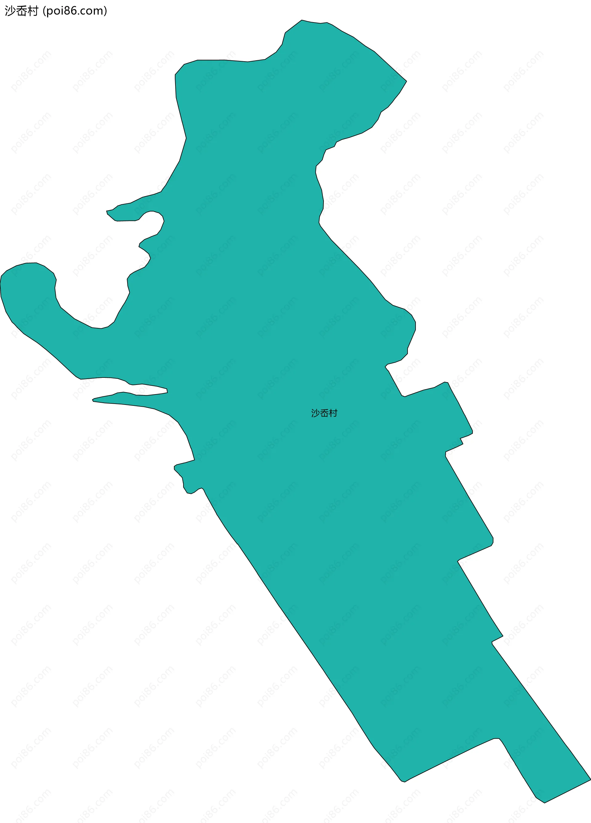 沙岙村边界地图