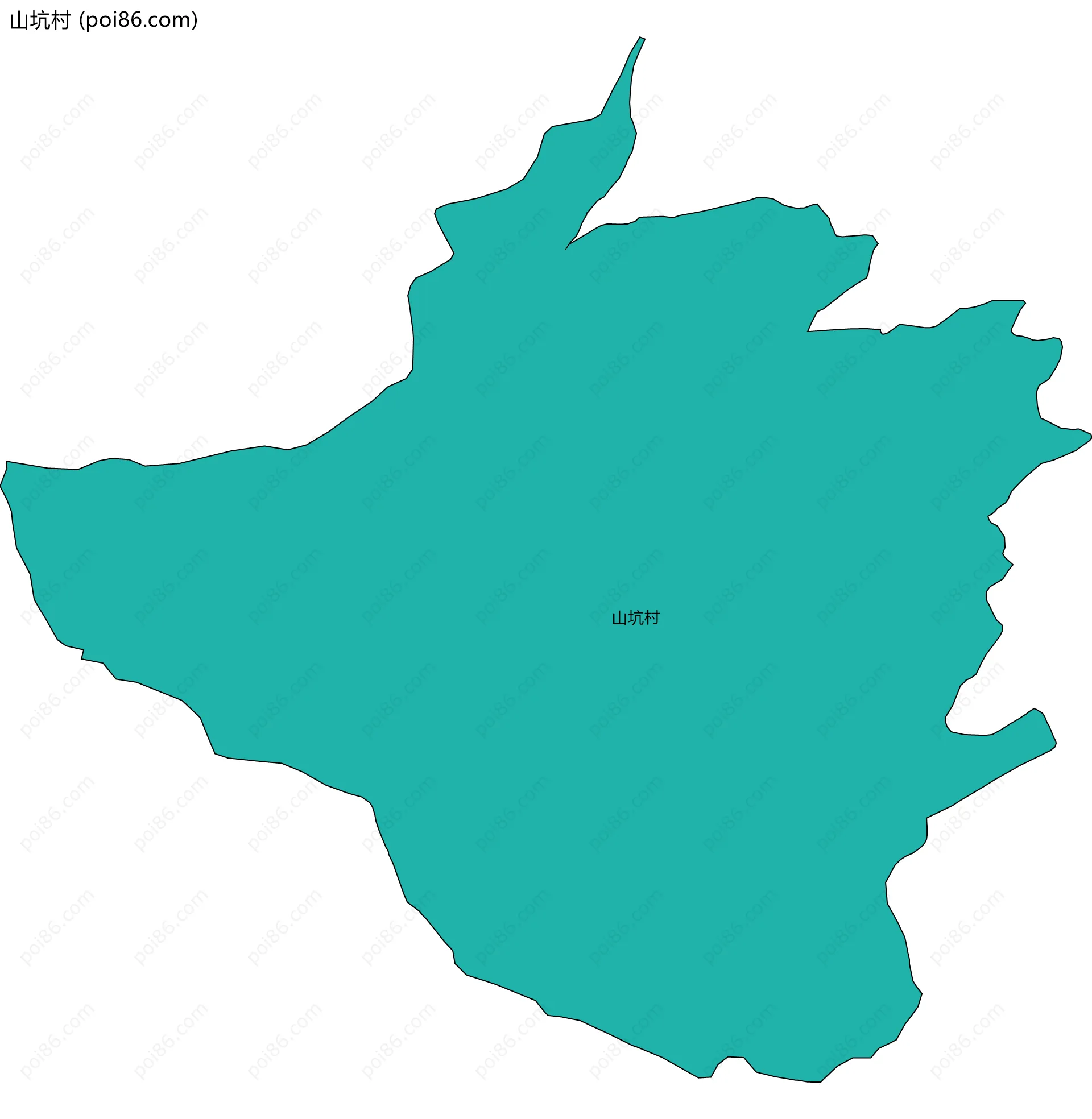 山坑村边界地图