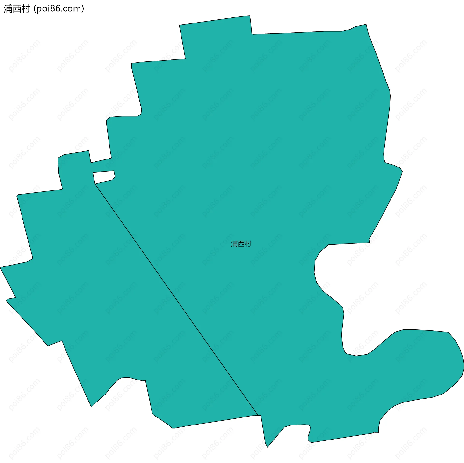 浦西村边界地图