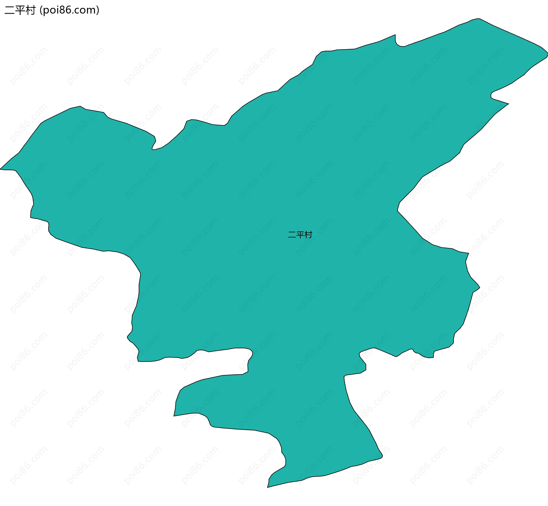 二平村边界地图