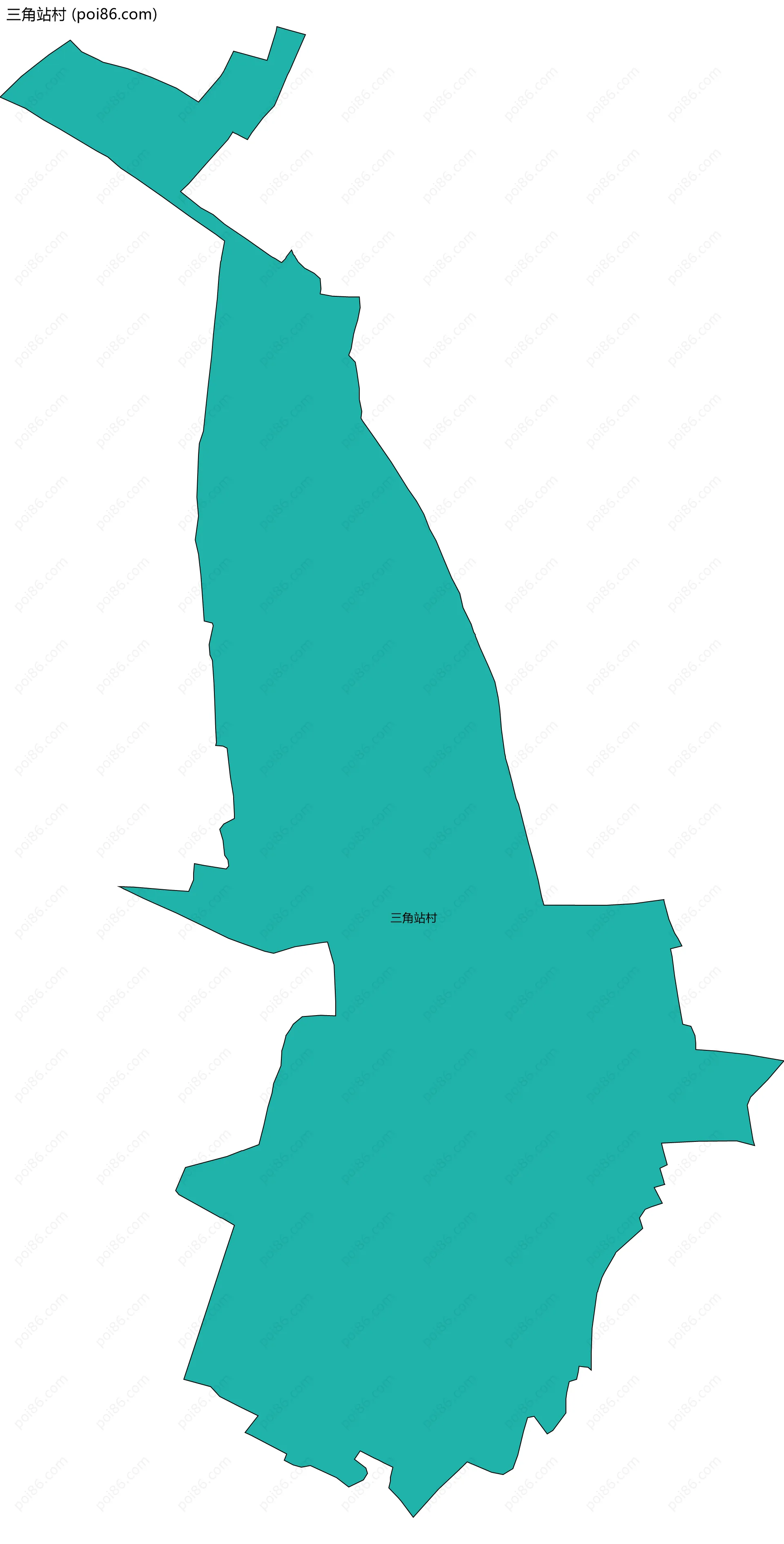 三角站村边界地图