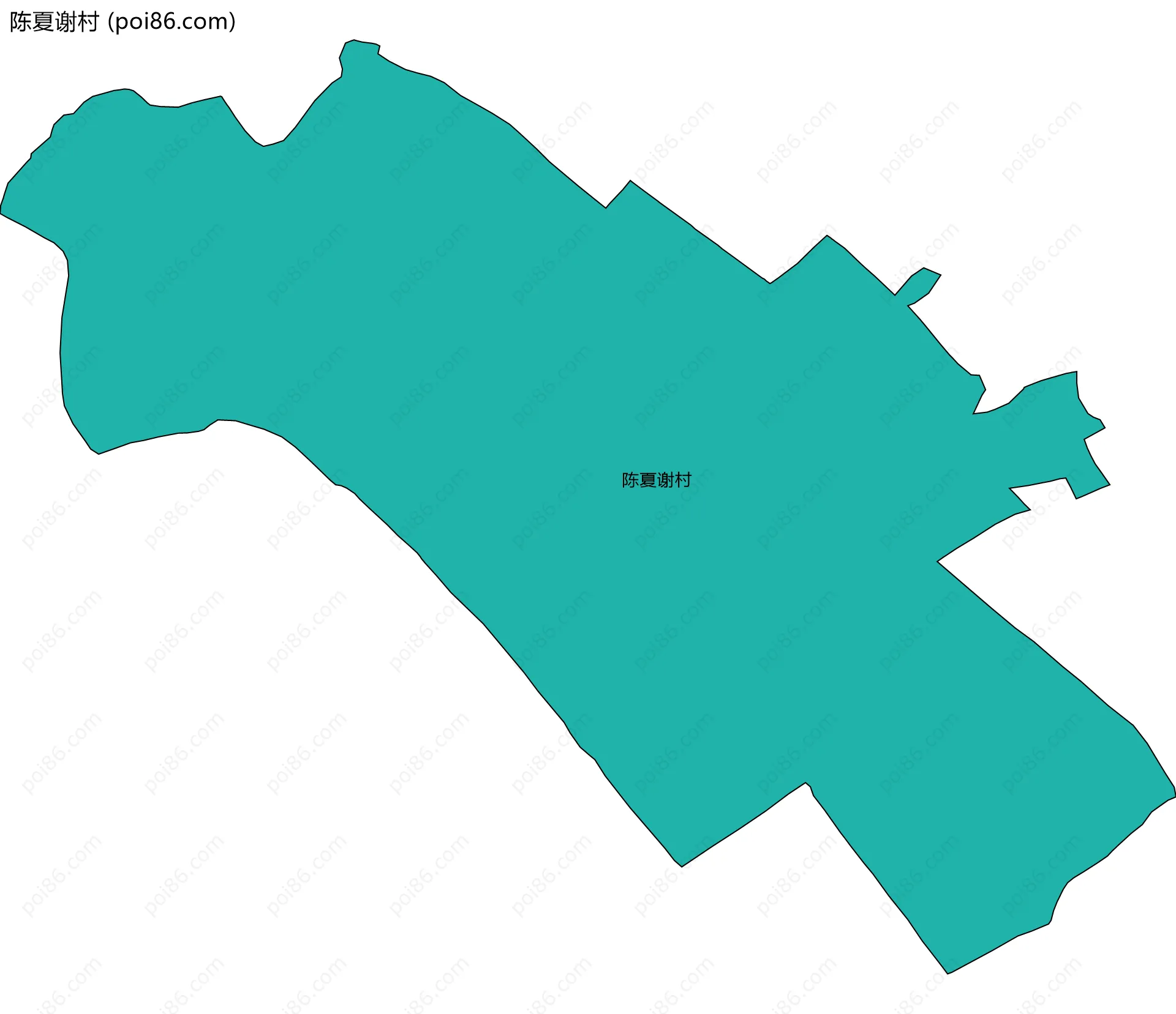 陈夏谢村边界地图