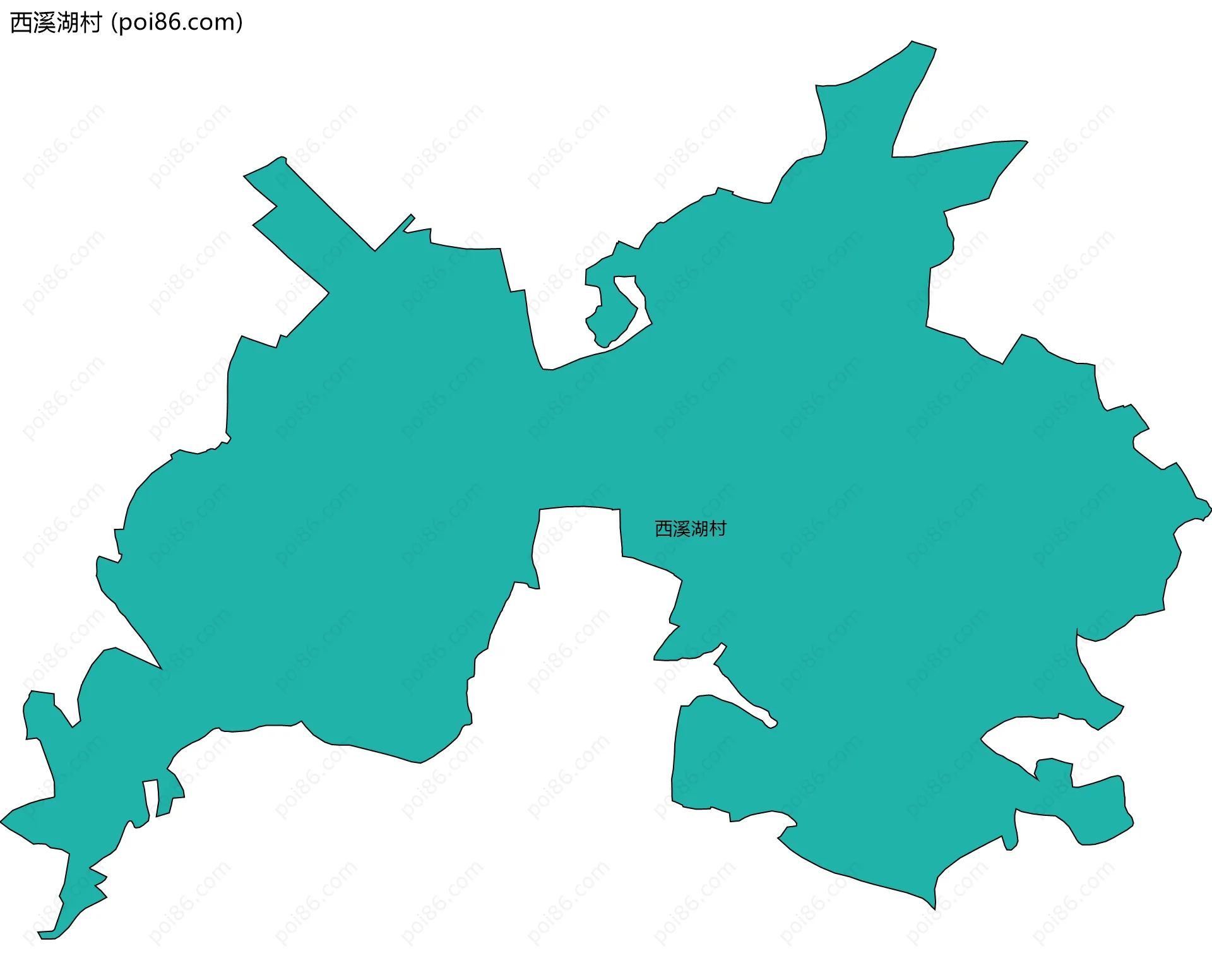西溪湖村边界地图