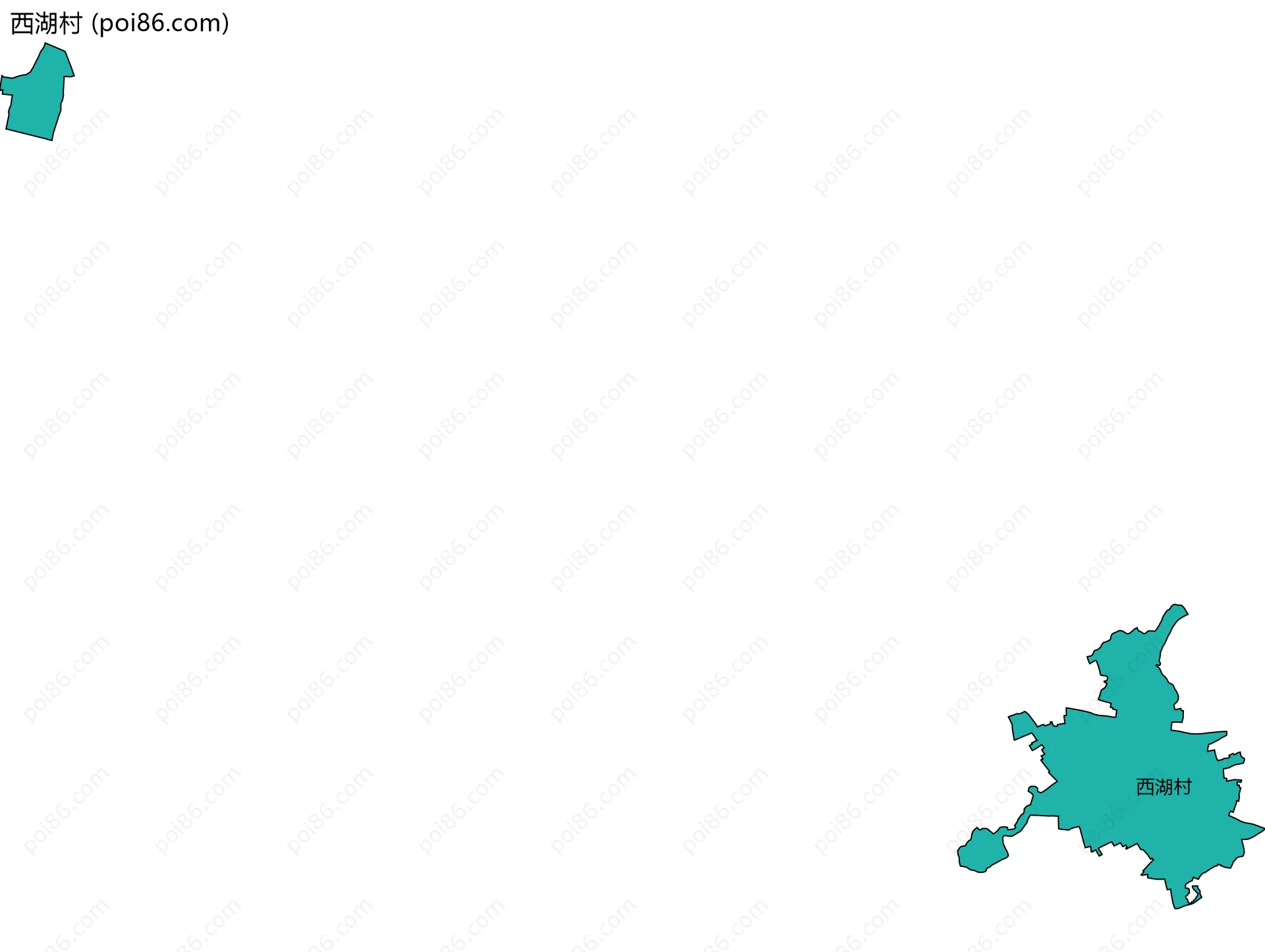 西湖村边界地图