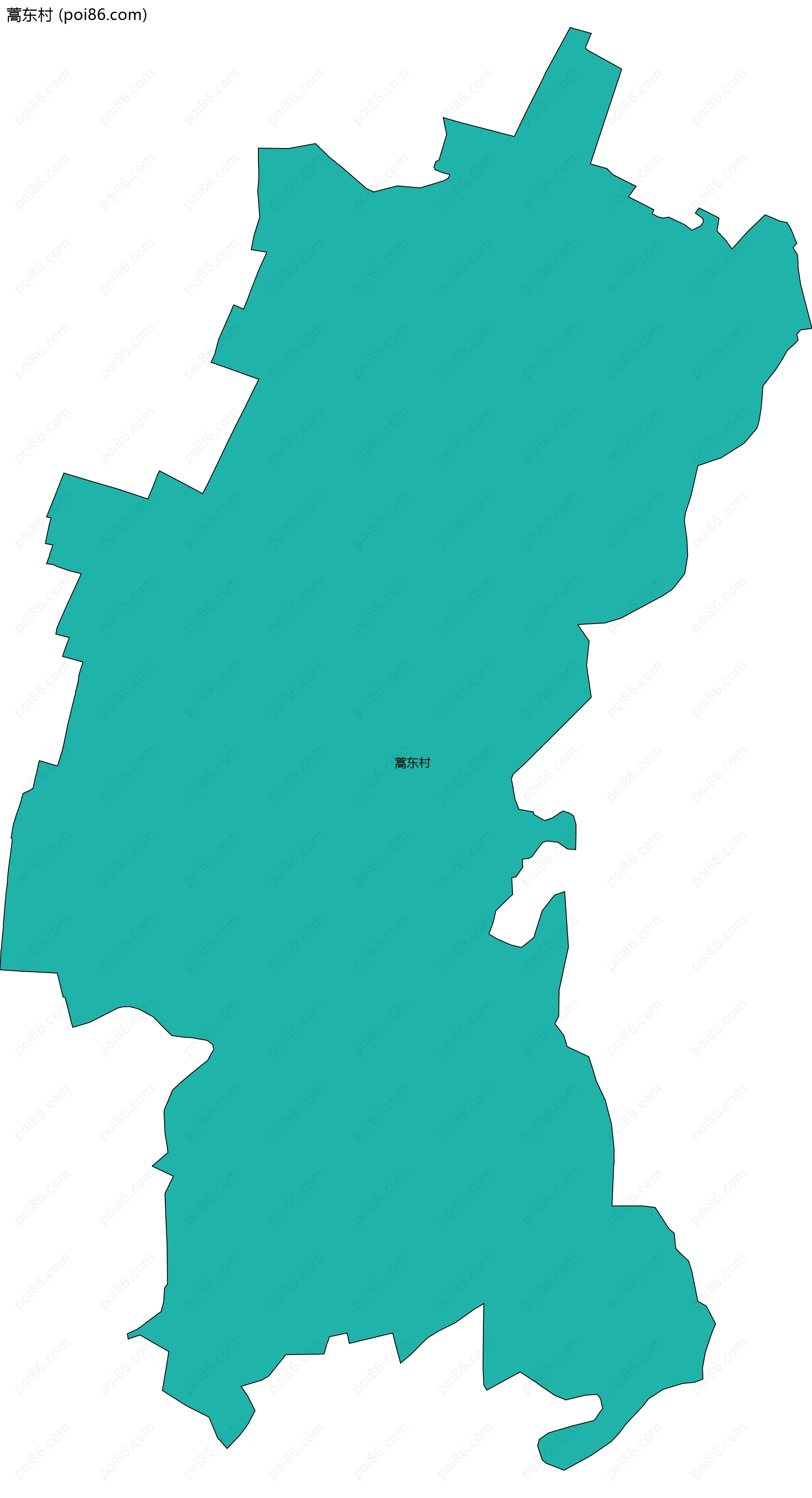 蒿东村边界地图