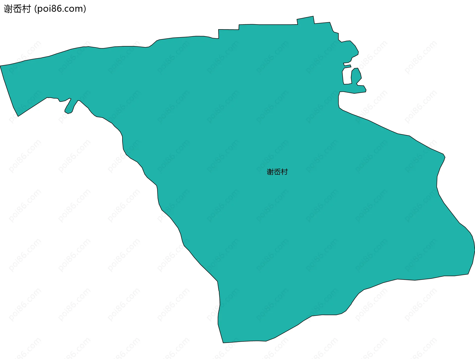 谢岙村边界地图