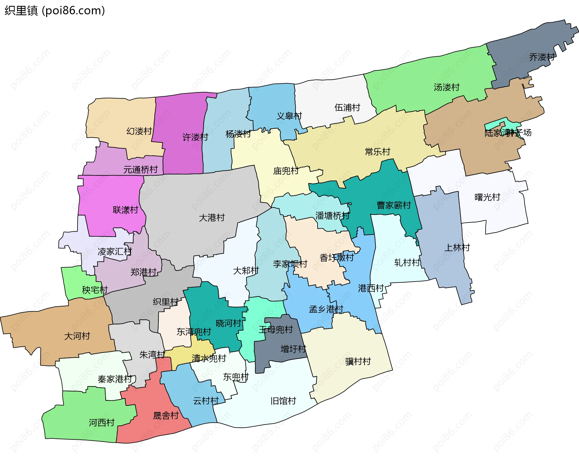 织里镇边界地图(五级行政区划)