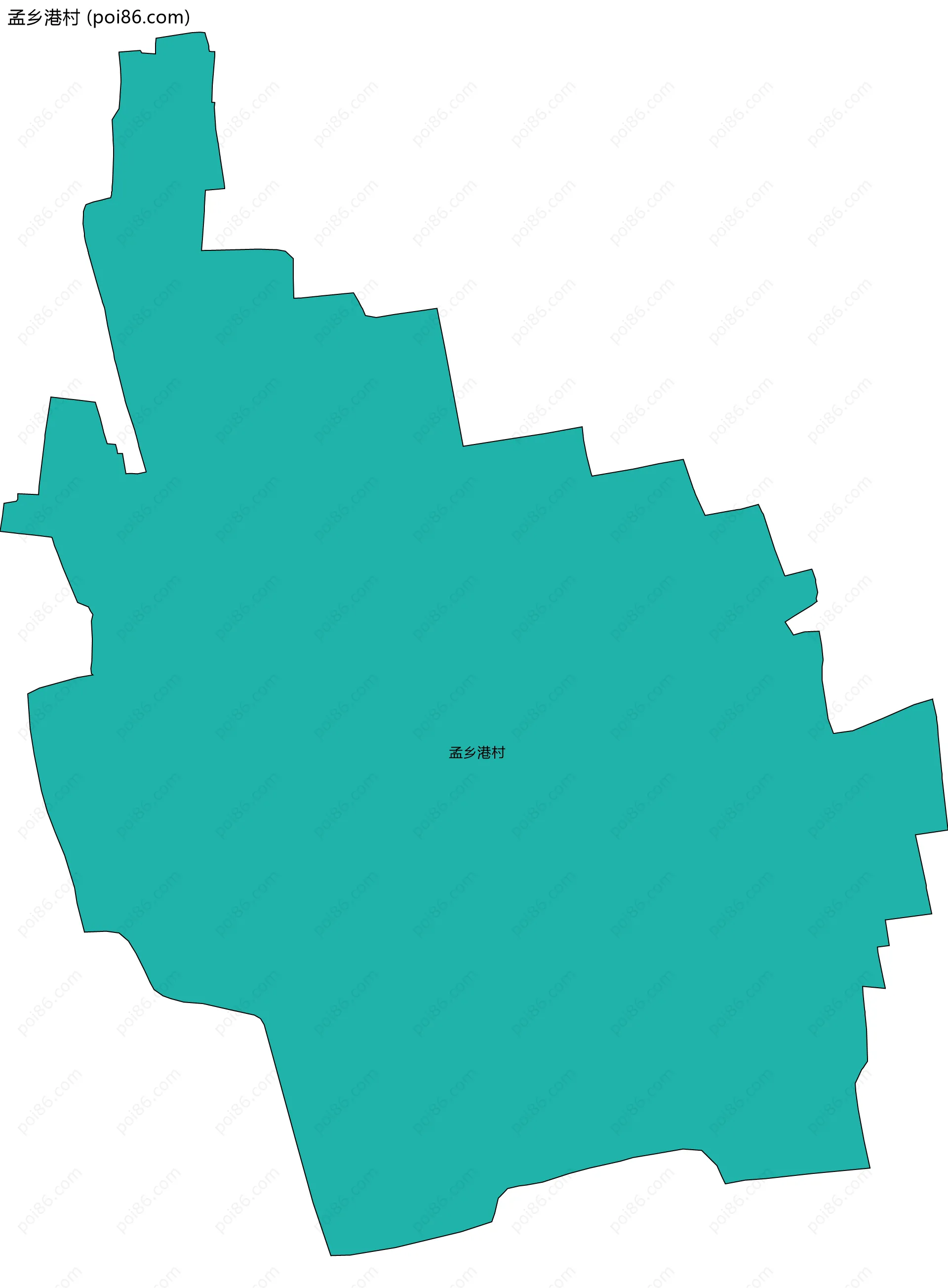 孟乡港村边界地图