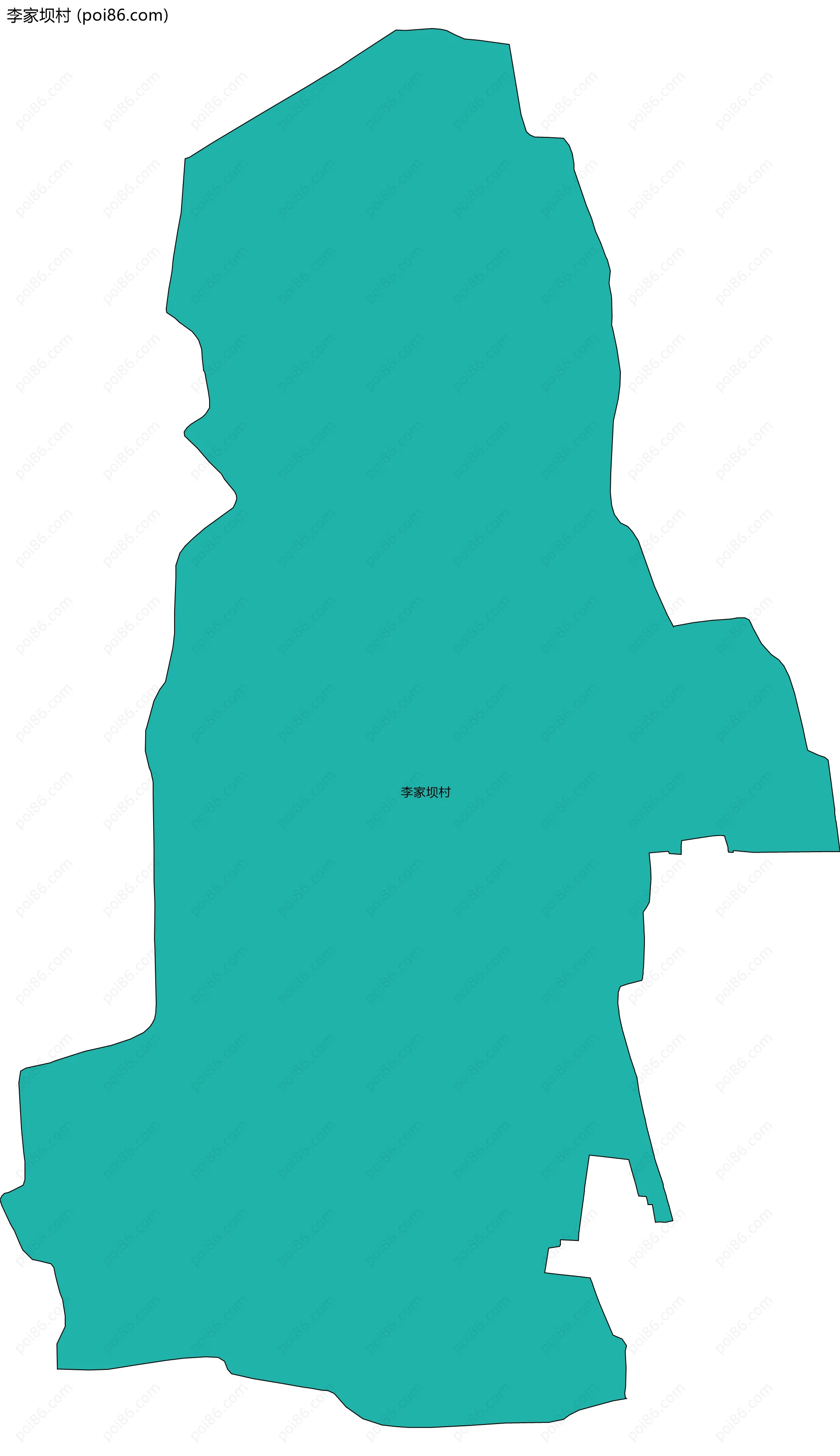 李家坝村边界地图